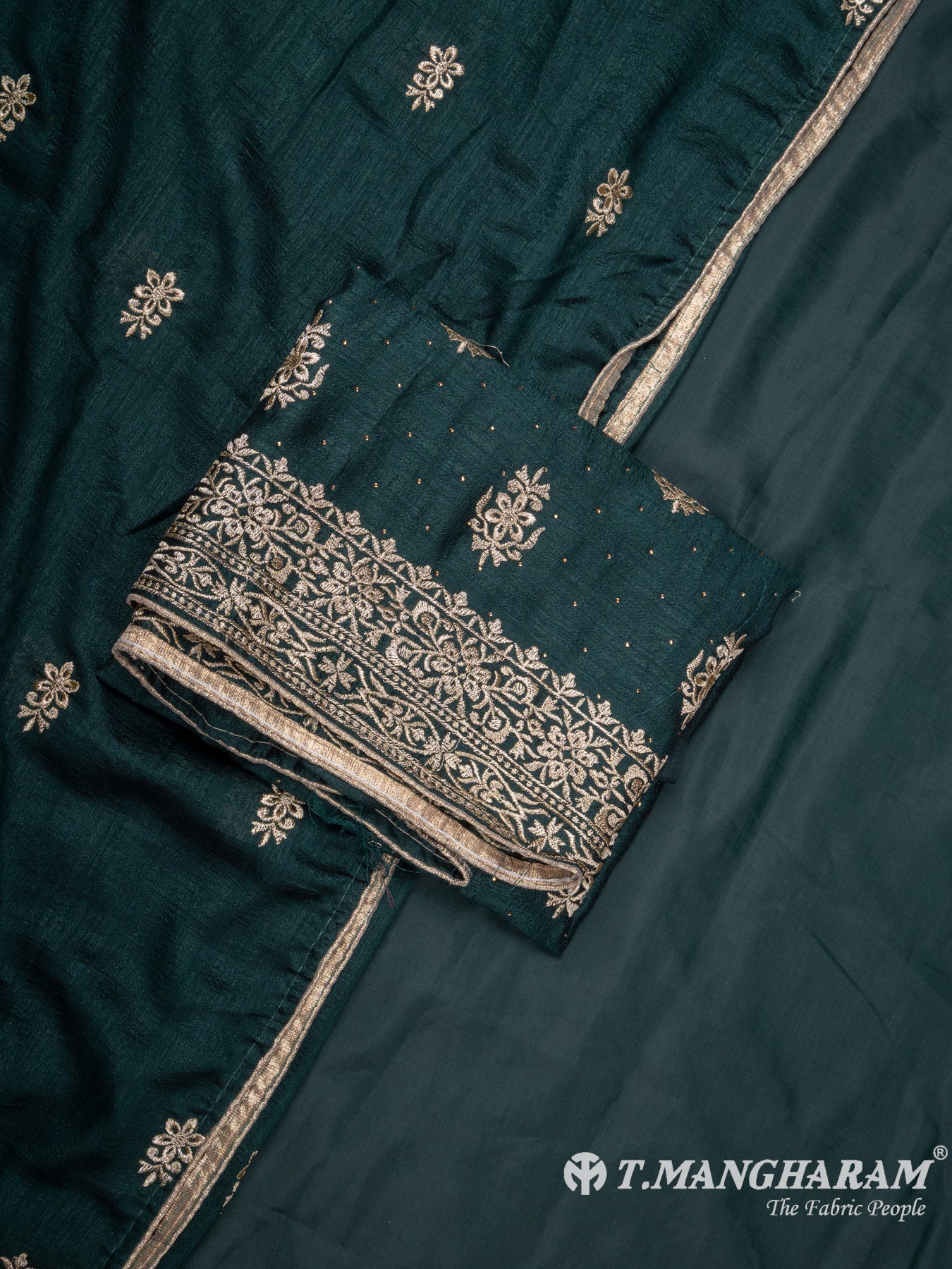 Green Georgette Chudidhar Fabric Set - EG1588 view-1