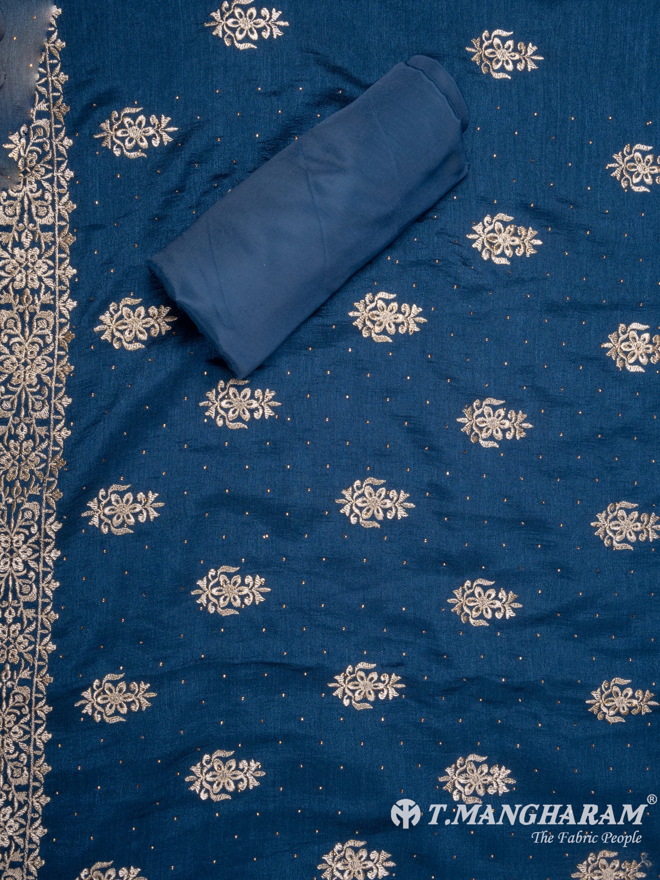Blue Georgette Chudidhar Fabric Set - EG1589 view-2