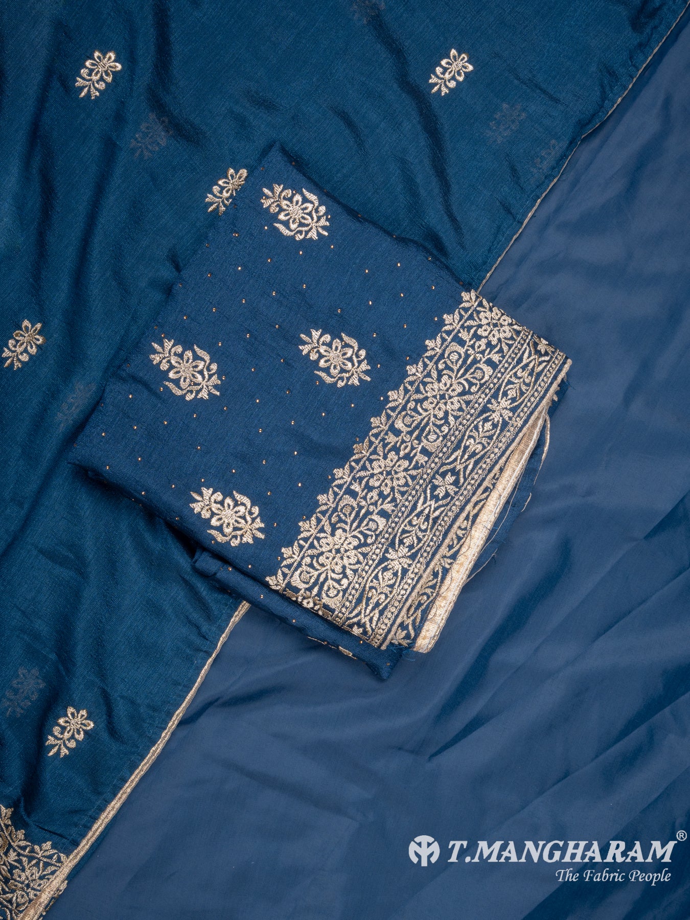 Blue Georgette Chudidhar Fabric Set - EG1589 view-1
