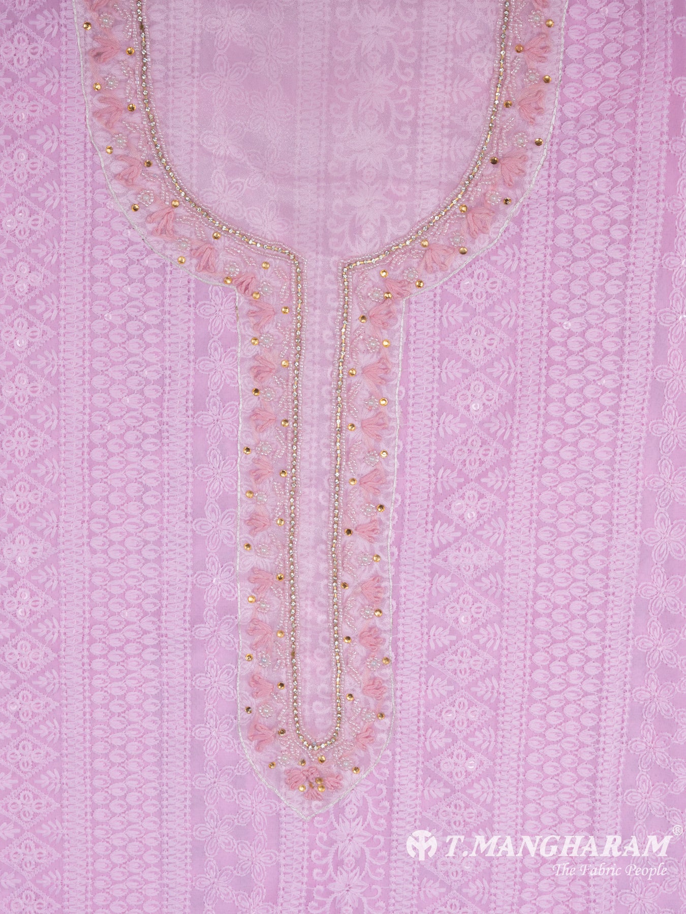 Pink Georgette Chudidhar Fabric Set - EG1598 view-2