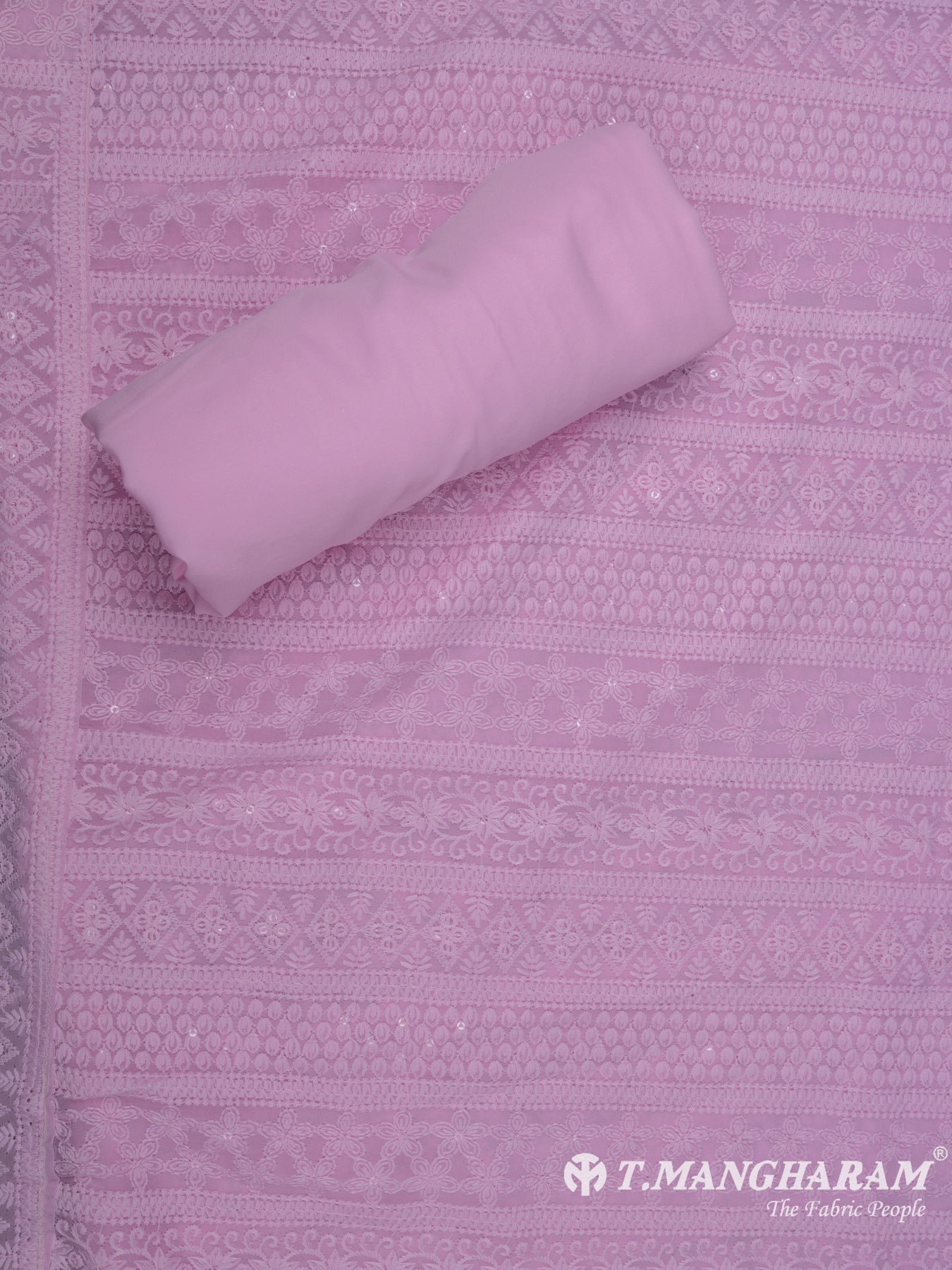 Pink Georgette Chudidhar Fabric Set - EG1598 view-3