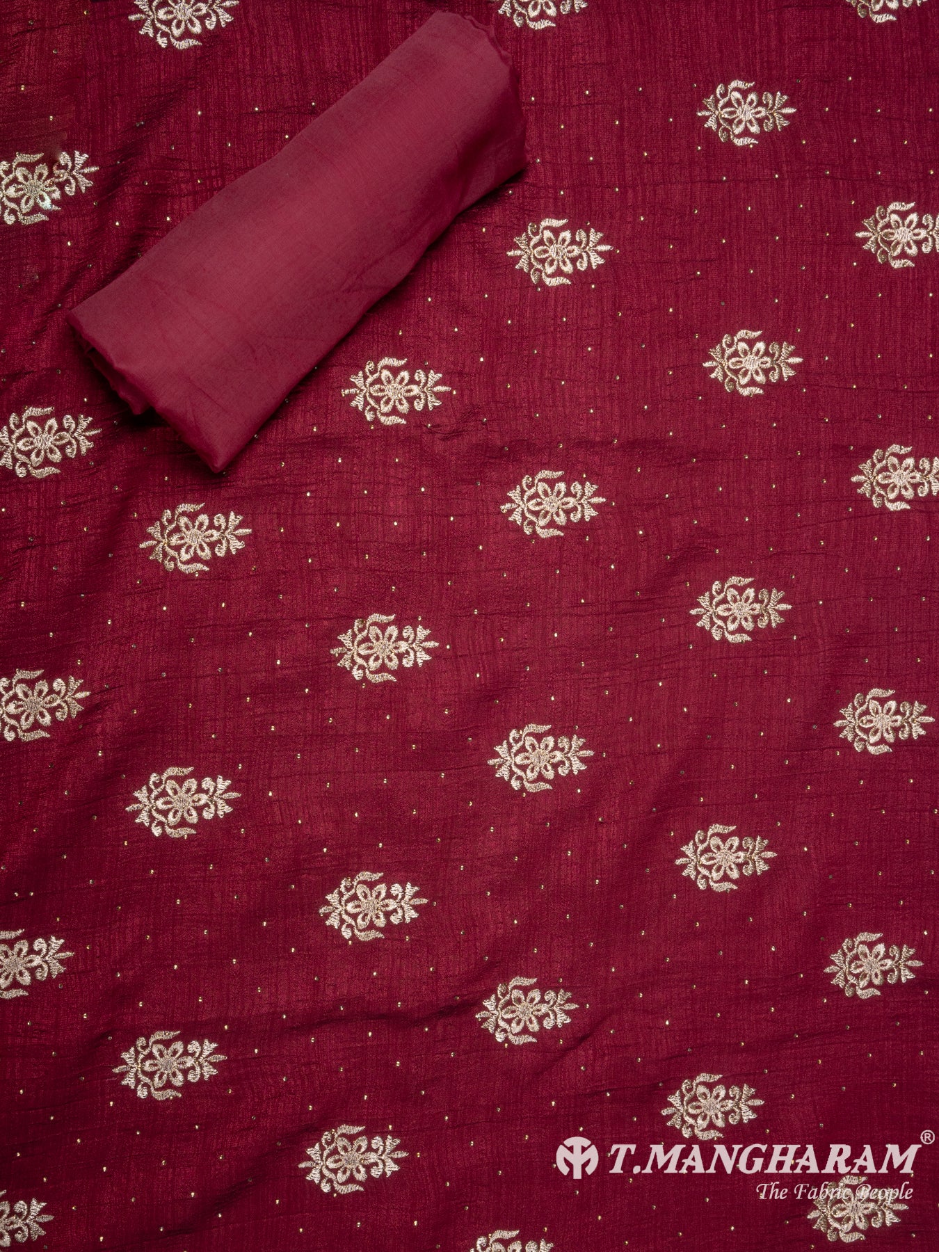 Maroon Georgette Chudidhar Fabric Set - EG1590 view-2