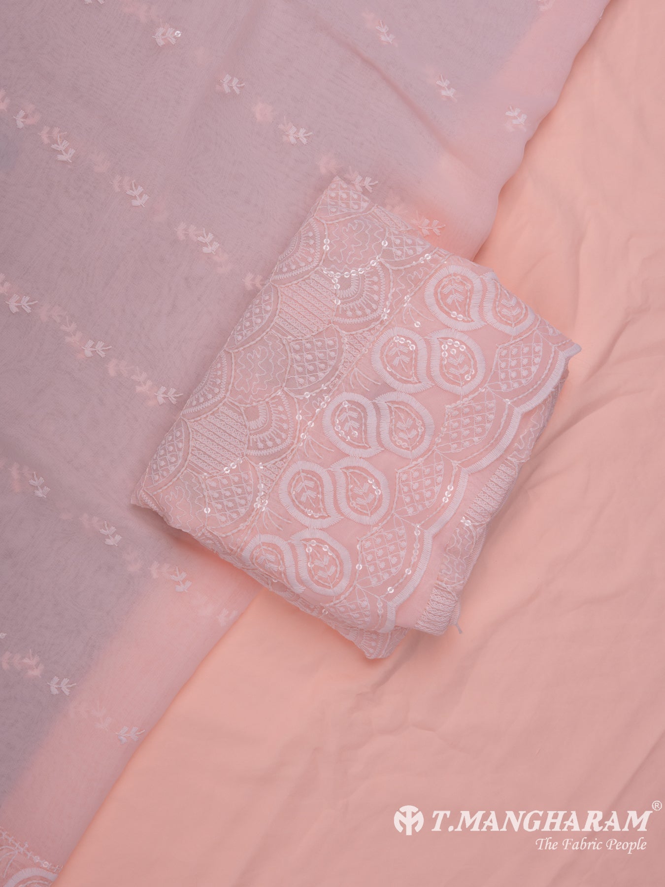 Peach Tissue Organza Chudidhar Fabric Set - EG1591 view-1