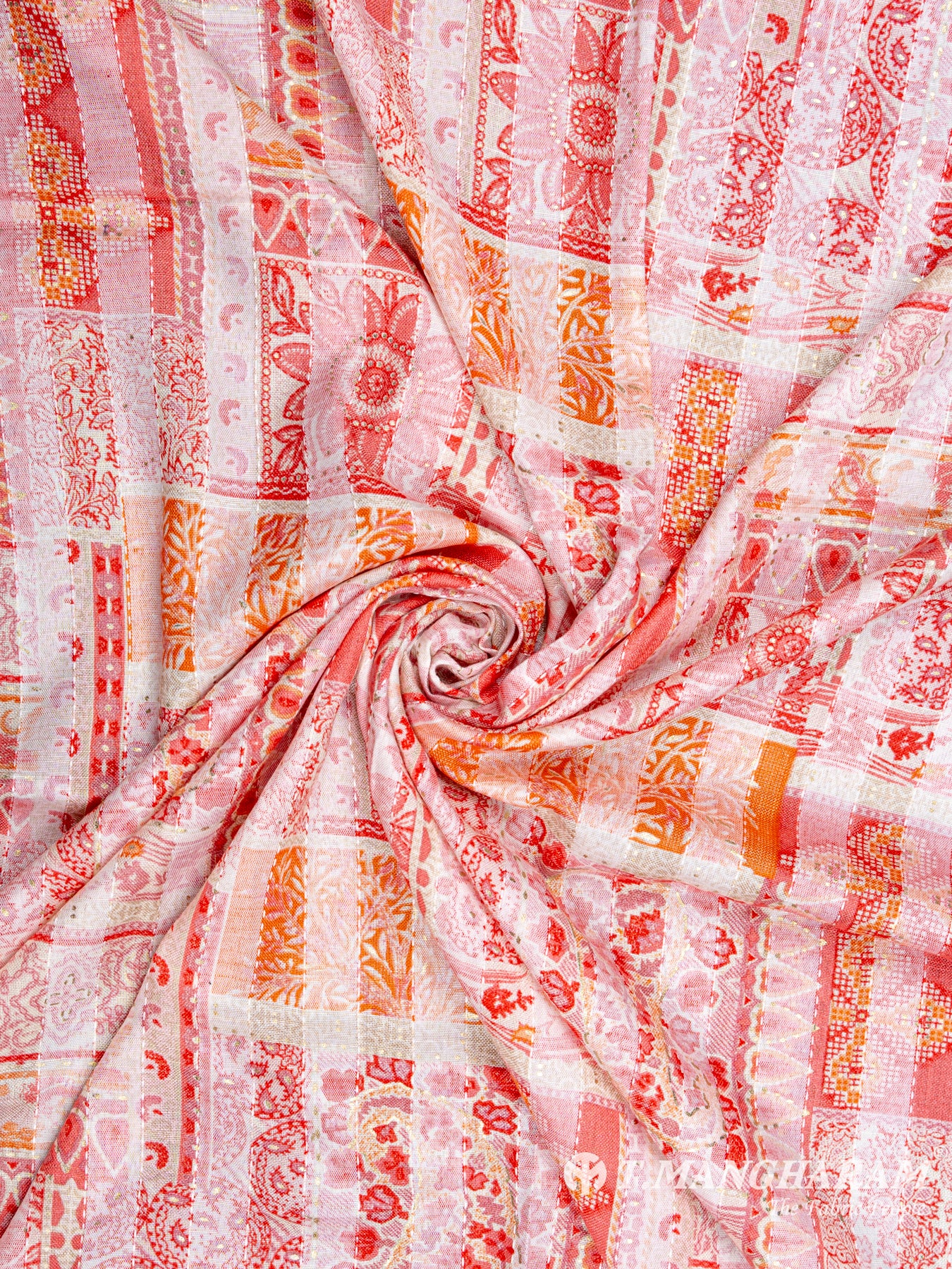 Pink Rayon Cotton Fabric - EC5348 view-1