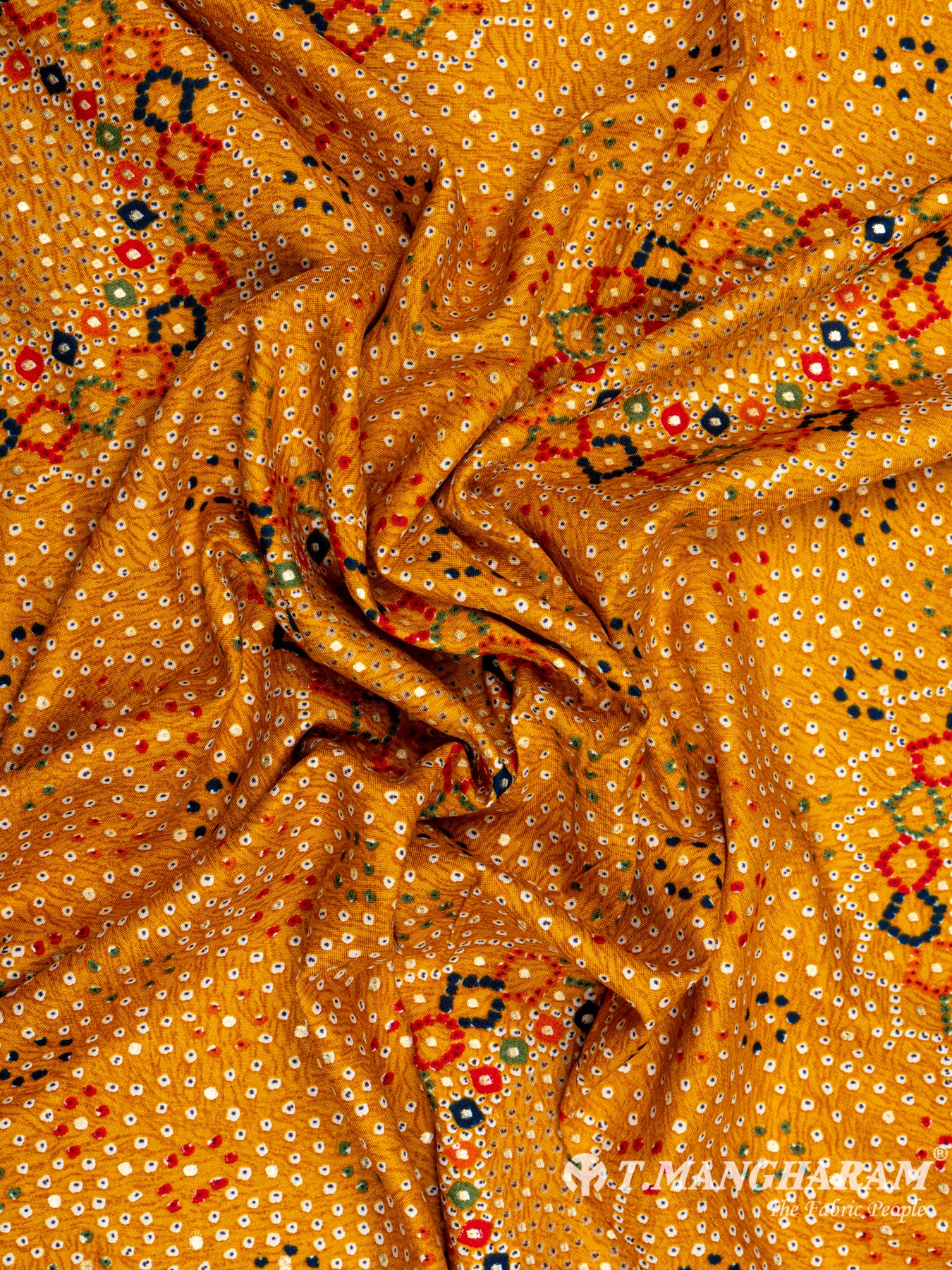 Mustard Yellow Rayon Cotton Fabric - EC5375 view-4