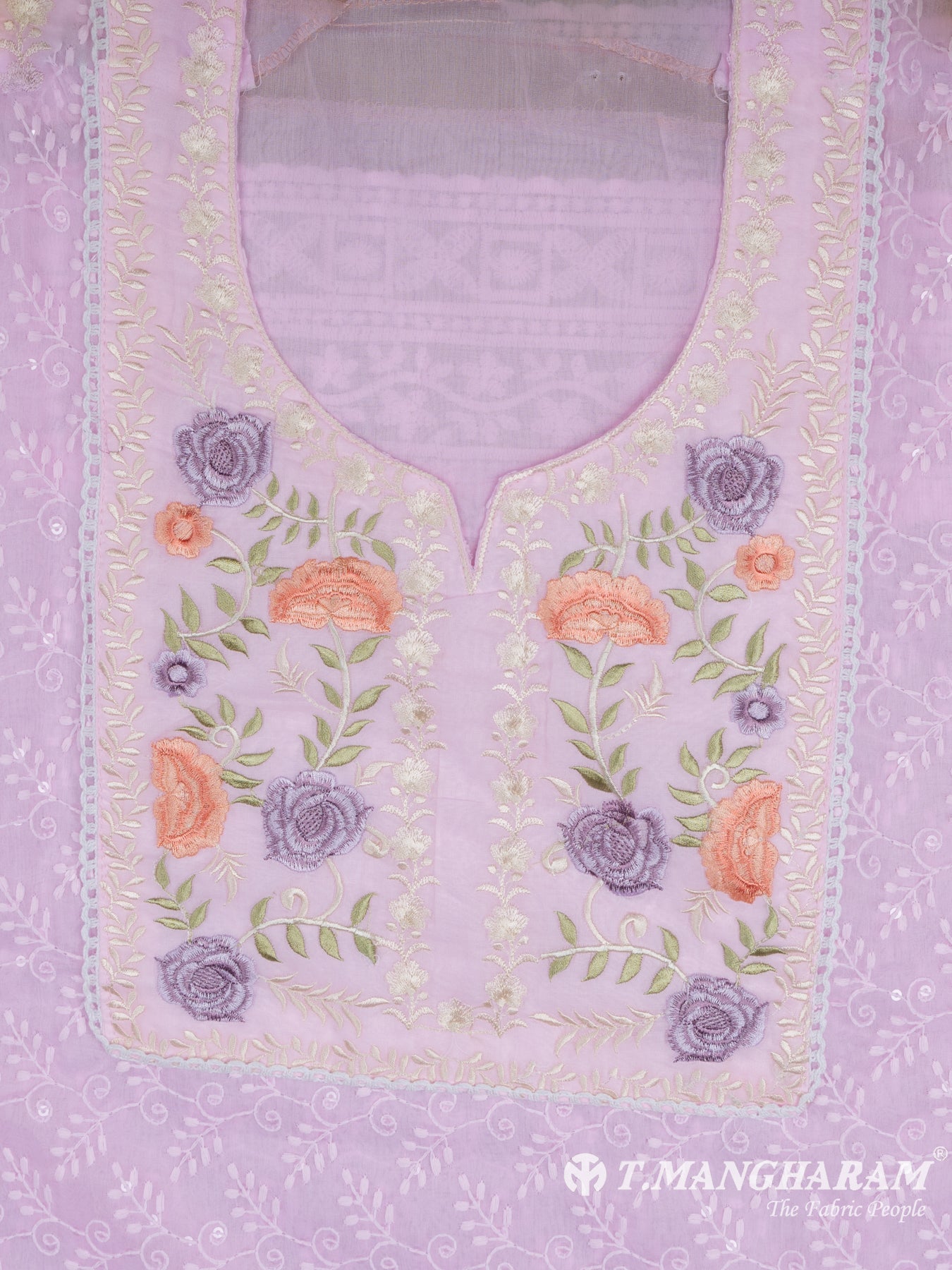 Violet Georgette Chudidhar Fabric Set - EG1586 view-2