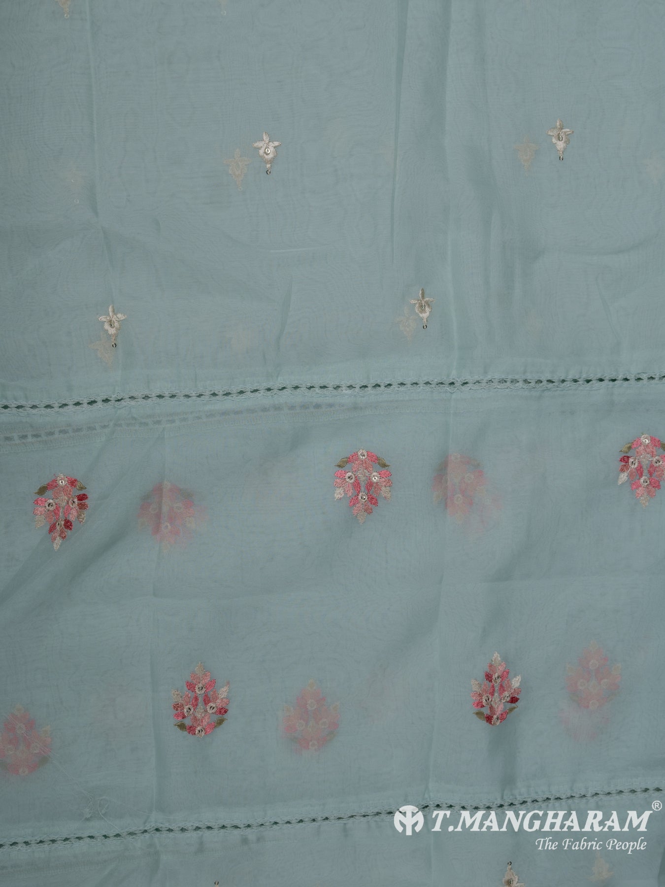 Green Georgette Chudidhar Fabric Set - EH1429 view-4