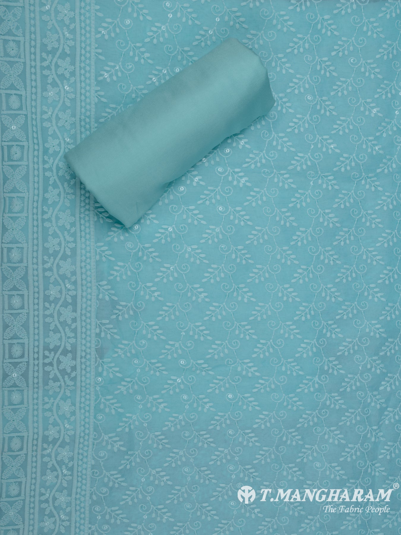 Green Georgette Chudidhar Fabric Set - EG1583 view-3