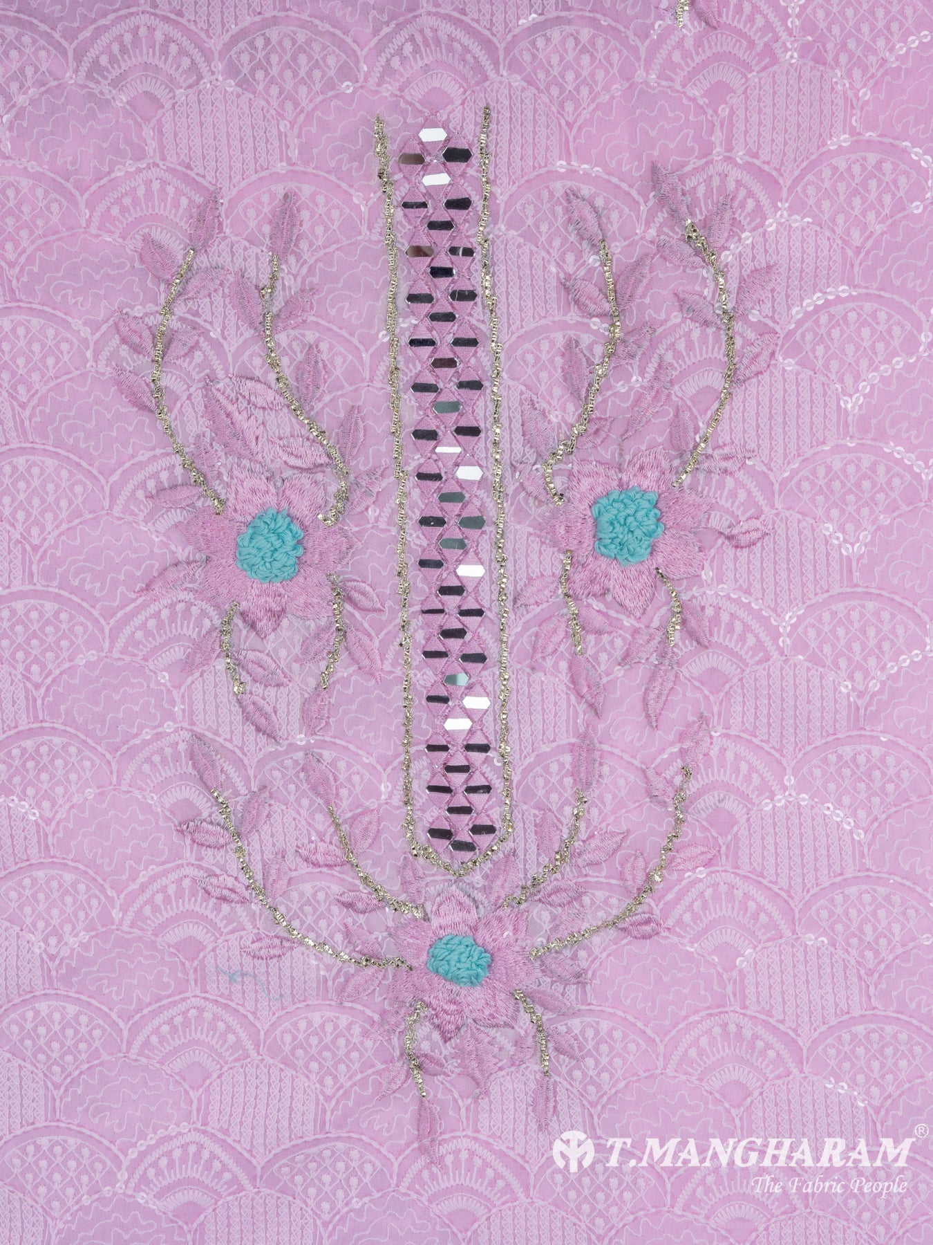 Pink Georgette Chudidhar Fabric Set - EG1593 view-2