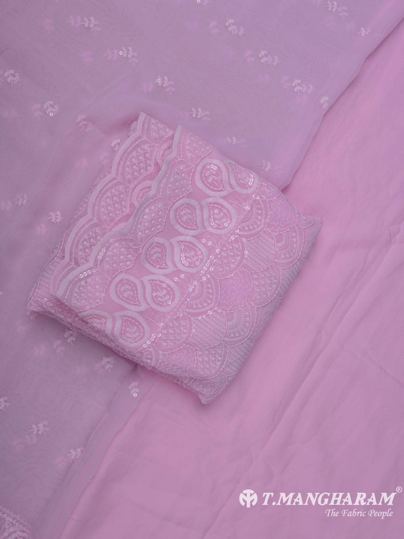 Pink Georgette Chudidhar Fabric Set - EG1593 view-1