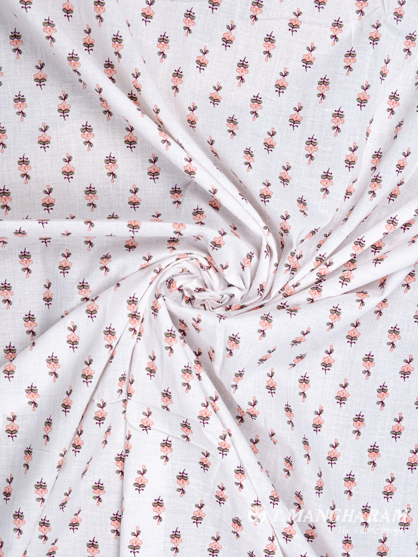 White Cotton Fabric - EC5296 view-1