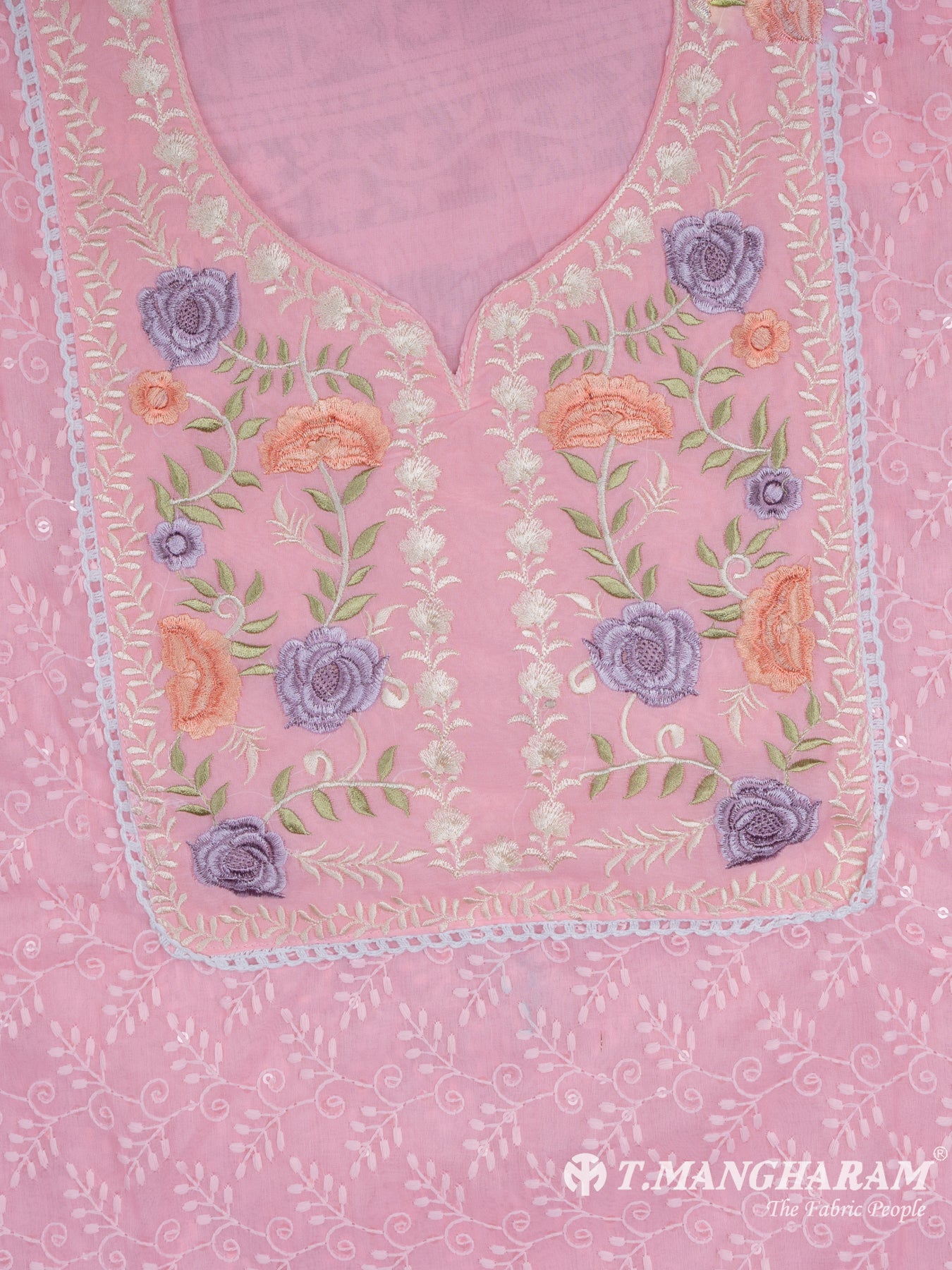 Pink Georgette Chudidhar Fabric Set - EG1585 view-2