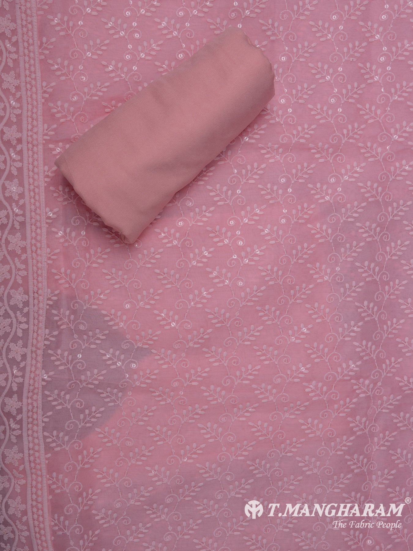 Pink Georgette Chudidhar Fabric Set - EG1585 view-3