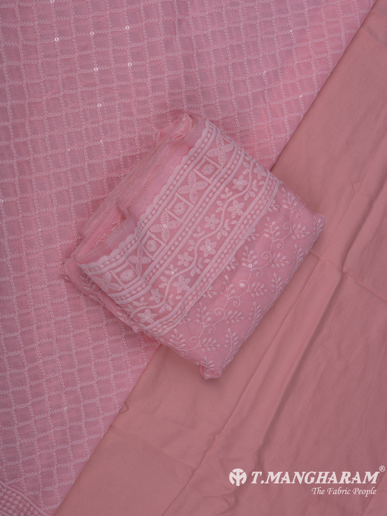Pink Georgette Chudidhar Fabric Set - EG1585 view-1