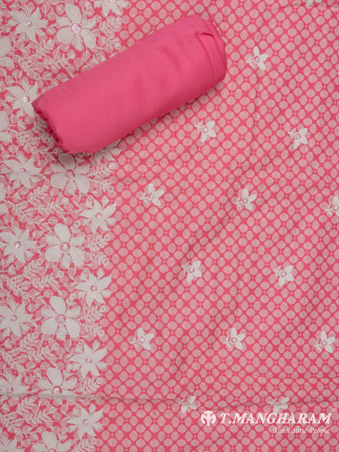 Pink Cotton Chudidhar Fabric Set - EH1433 view-2