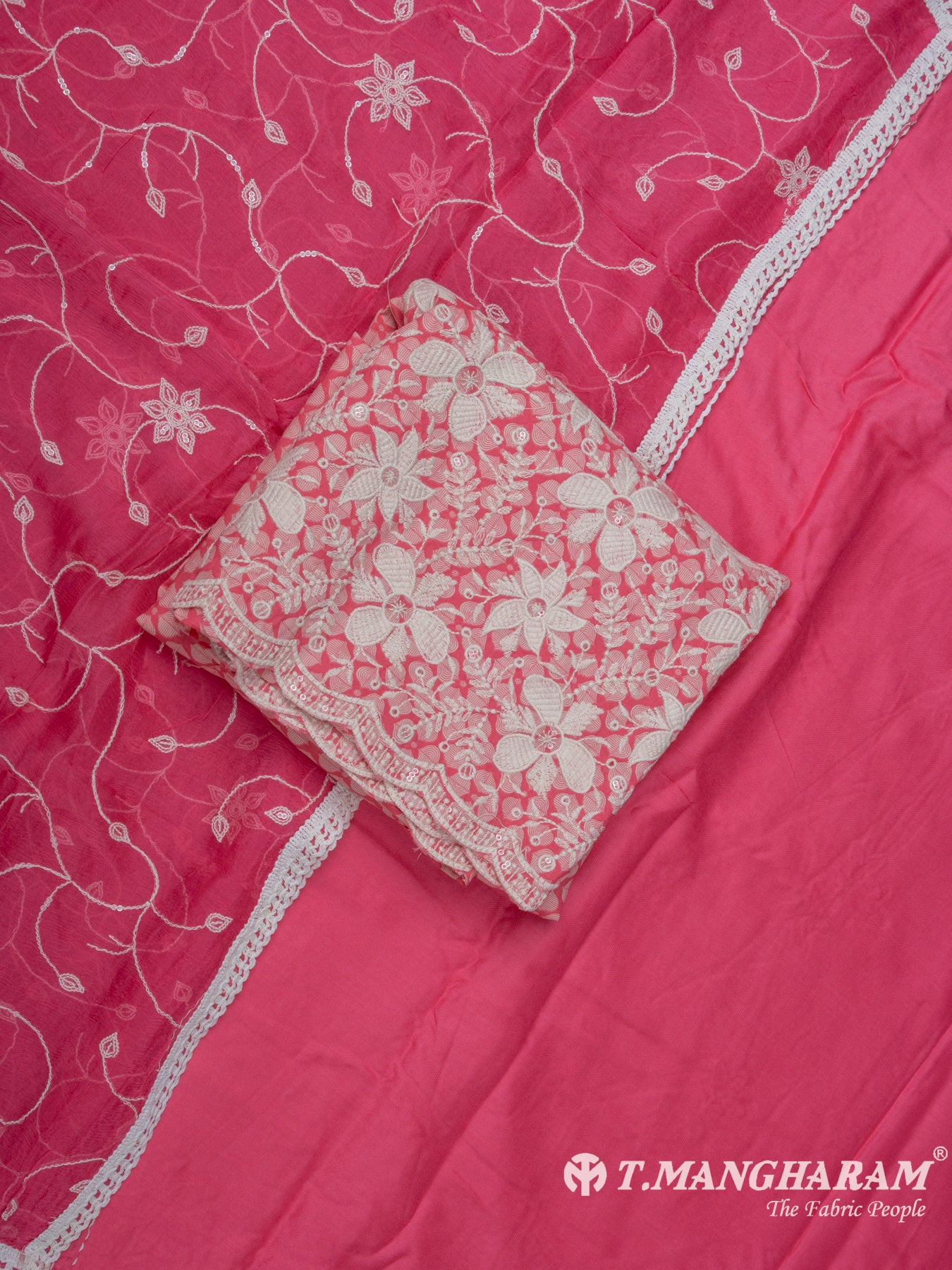 Pink Cotton Chudidhar Fabric Set - EH1433 view-1