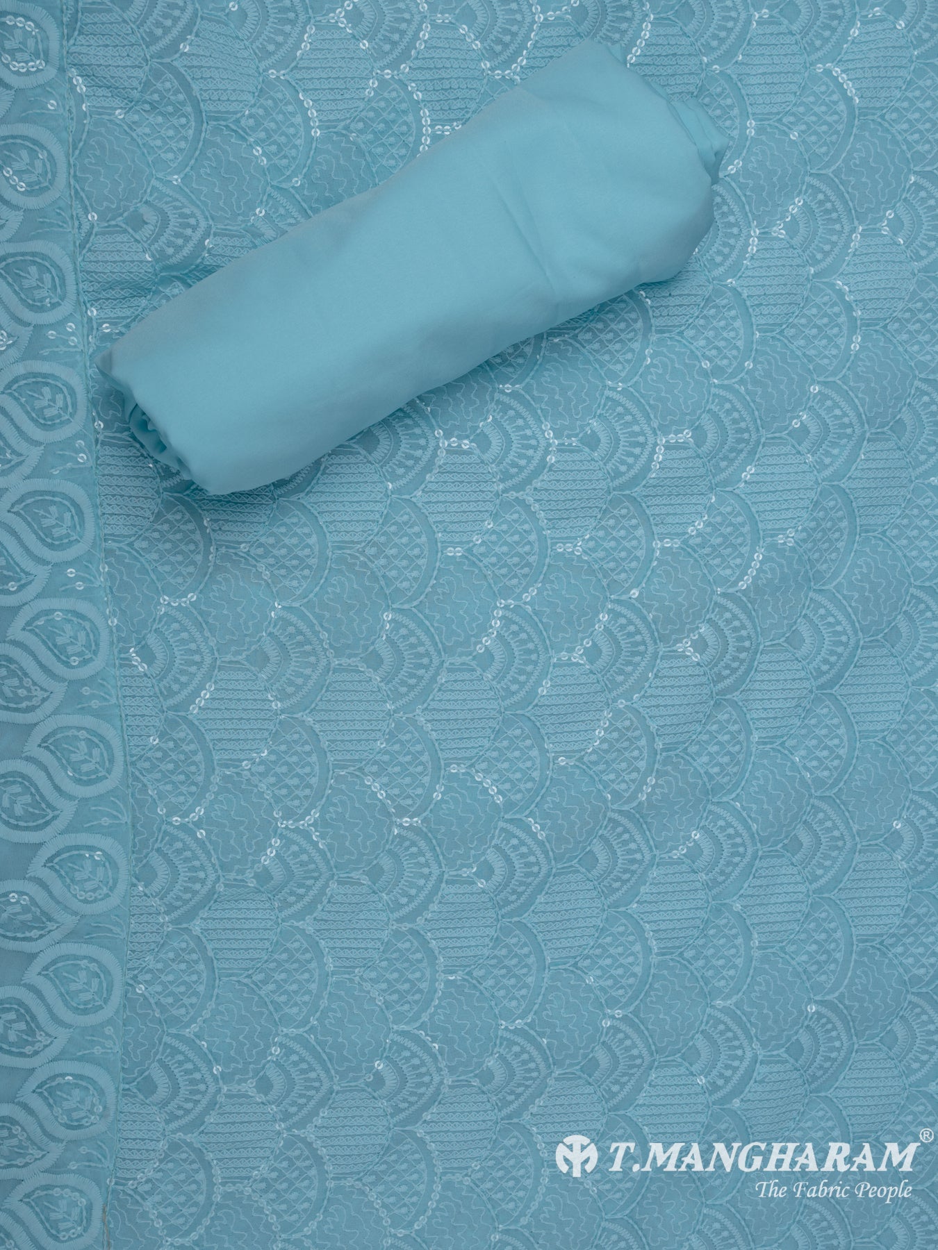 Blue Georgette Chudidhar Fabric Set - EG1594 view-3