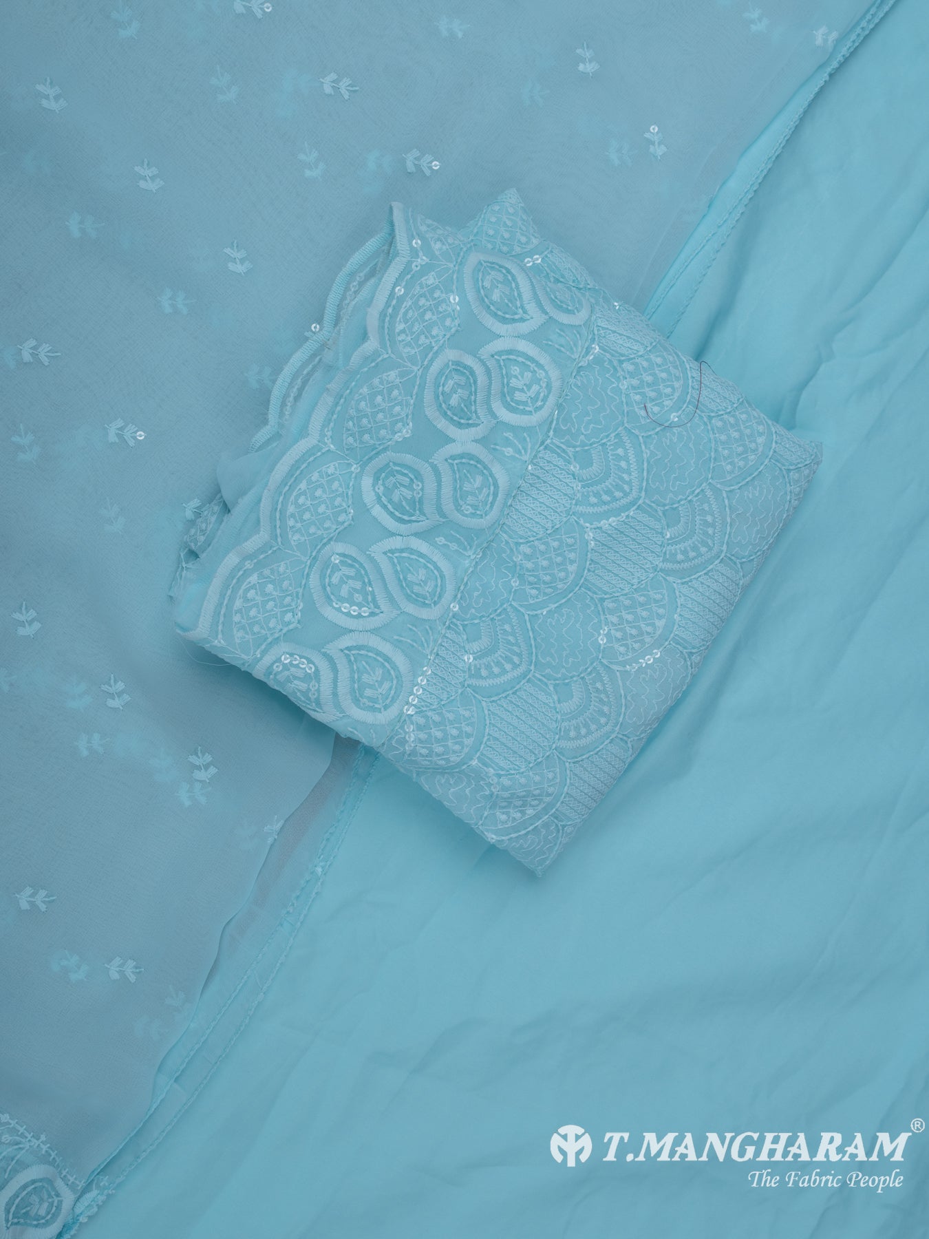 Blue Georgette Chudidhar Fabric Set - EG1594 view-1