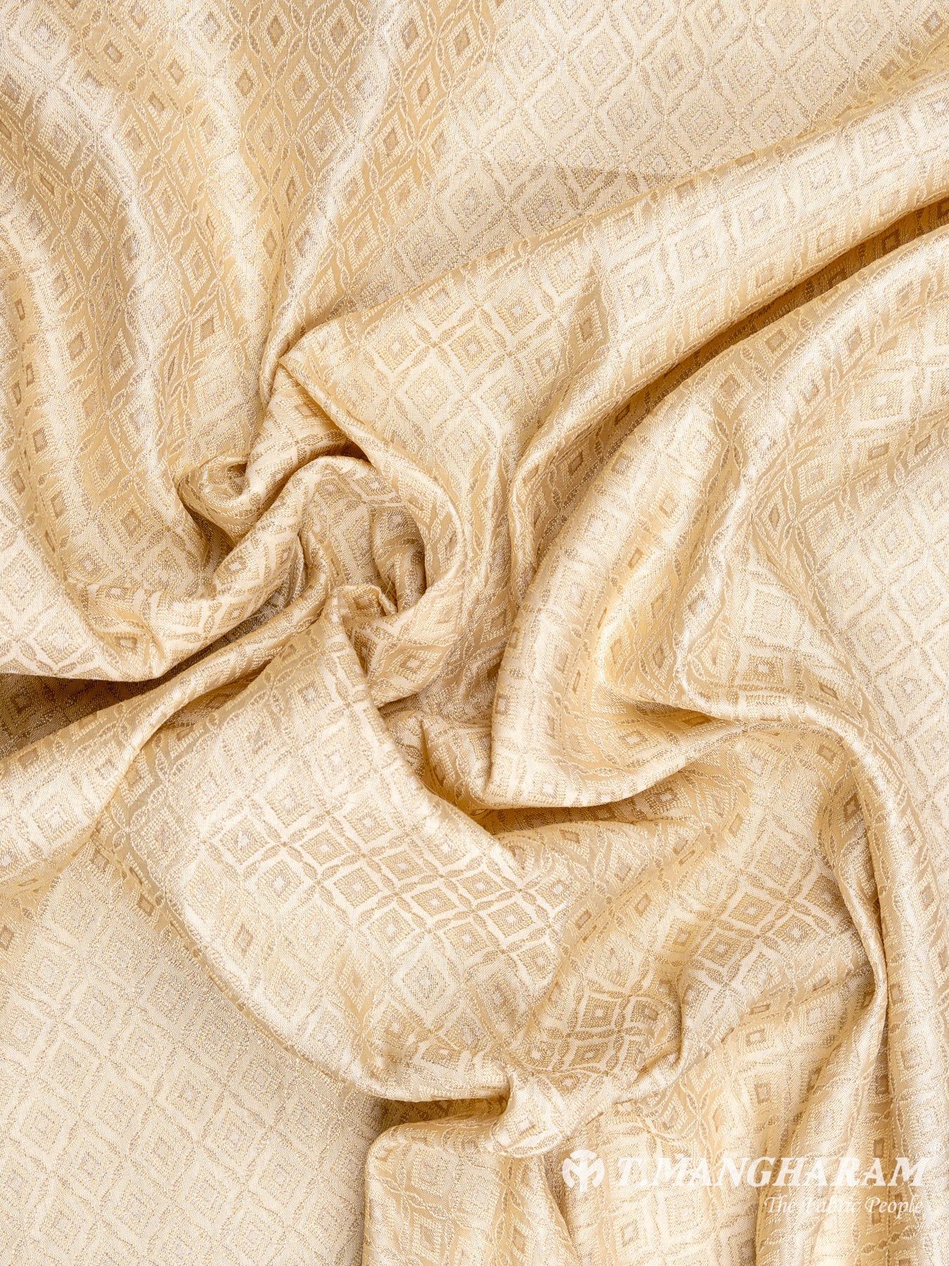Cream Semi Banaras Fabric - EC5341 view-4