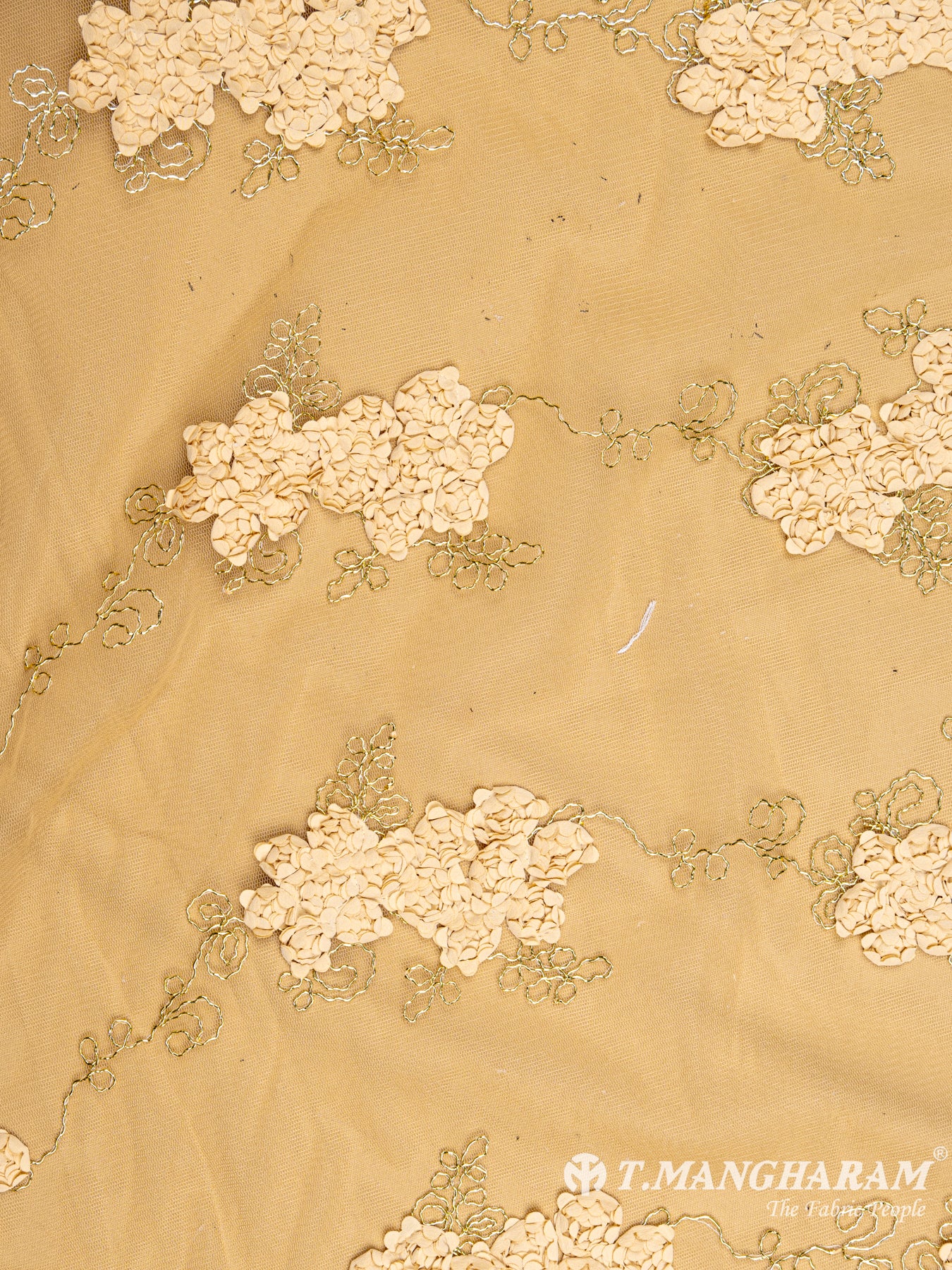 Gold Fancy Net Fabric - EC5272 – Tmangharam - The Fabric People