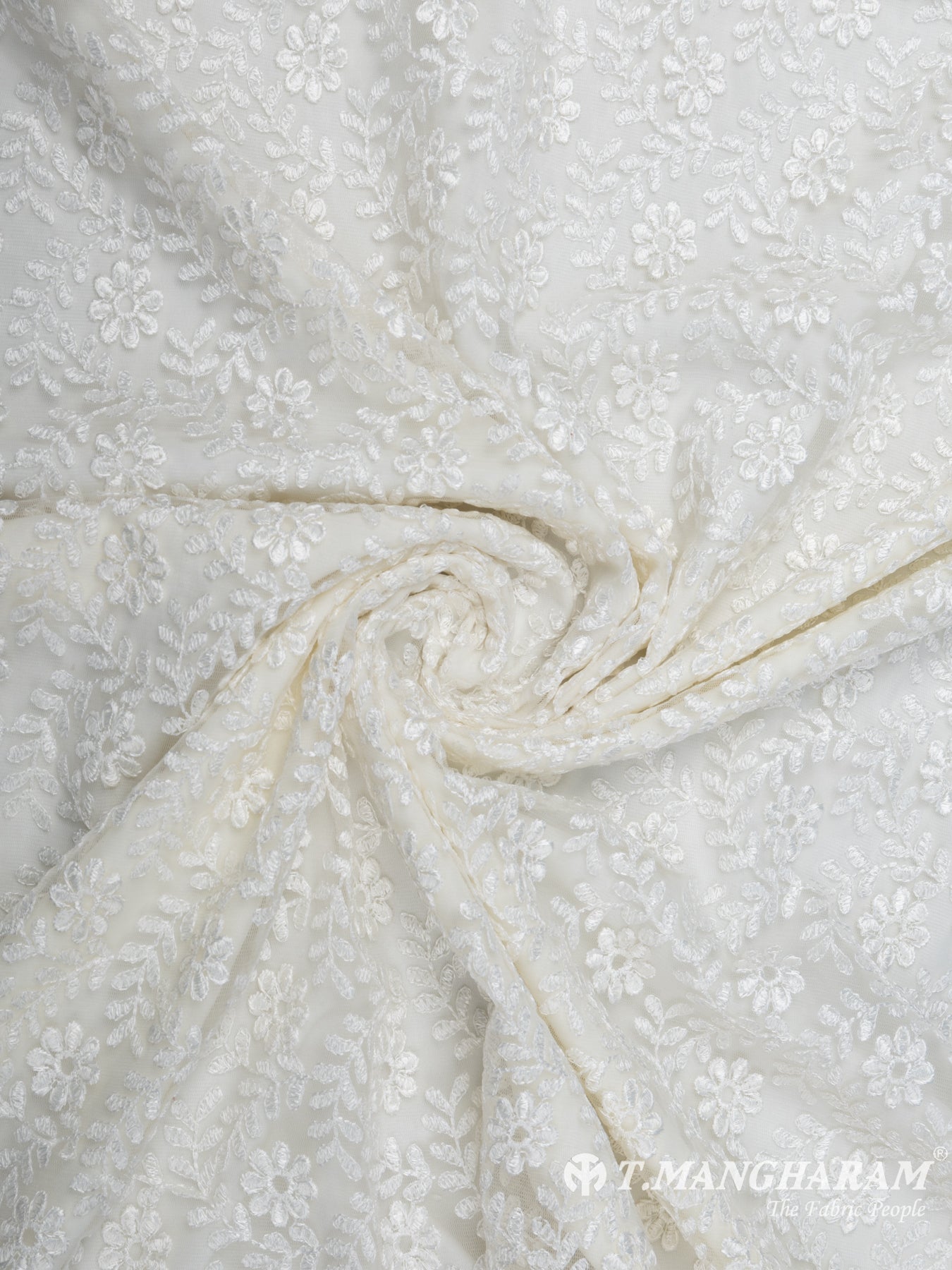Cream Fancy Net Fabric - EC7208 view-1