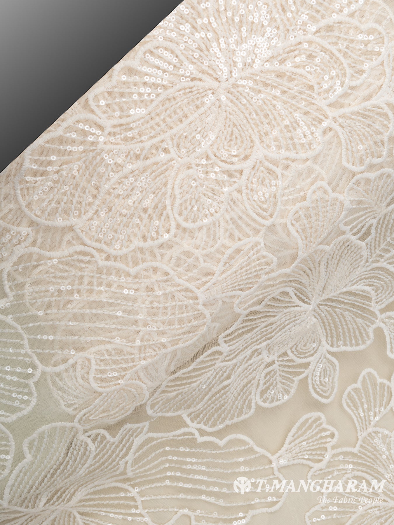 Cream Fancy Net Fabric - EC7000 view-2
