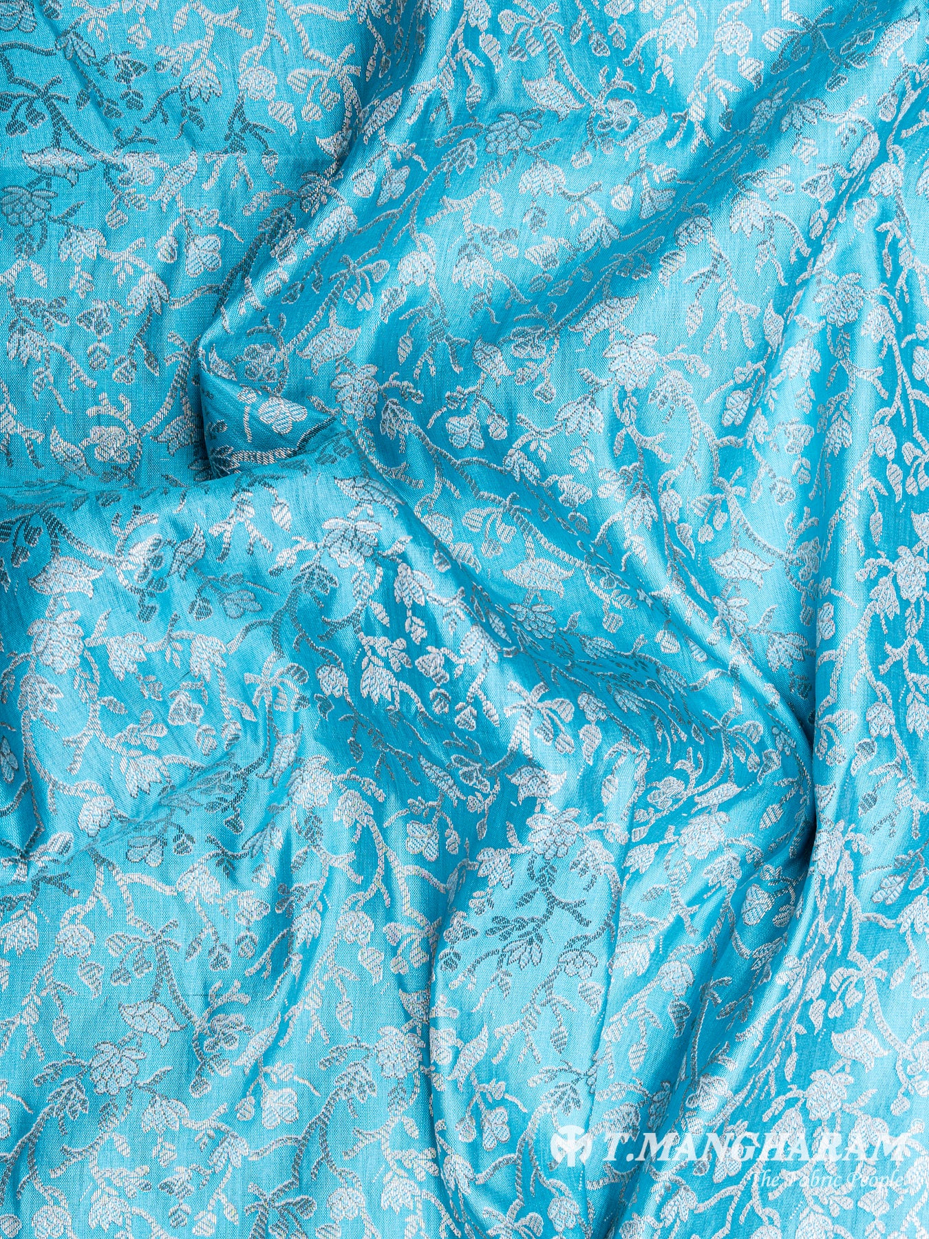 Blue Semi Banaras Fabric - EC5423 view-4