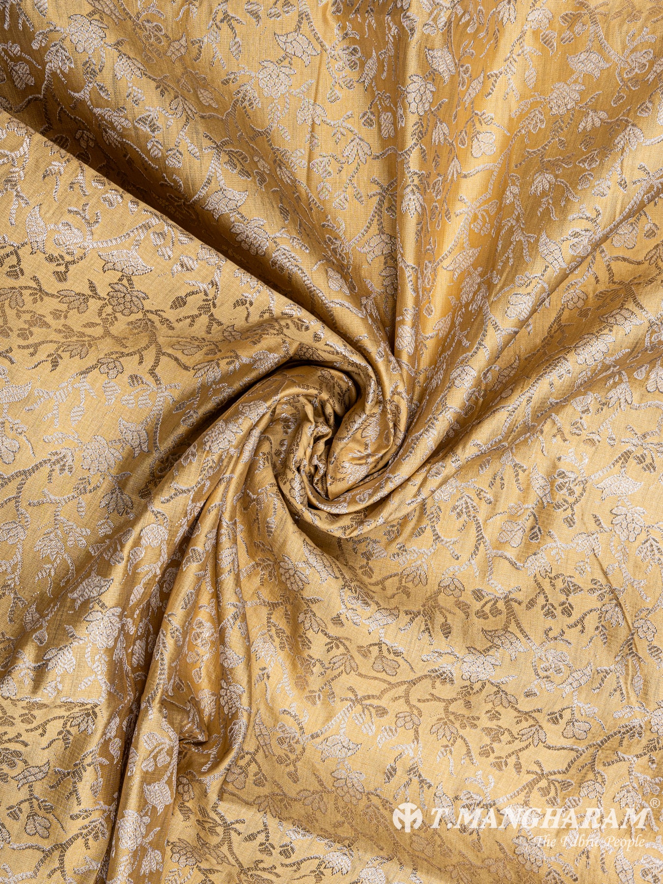 Yellow Semi Banaras Fabric - EC5421 view-1