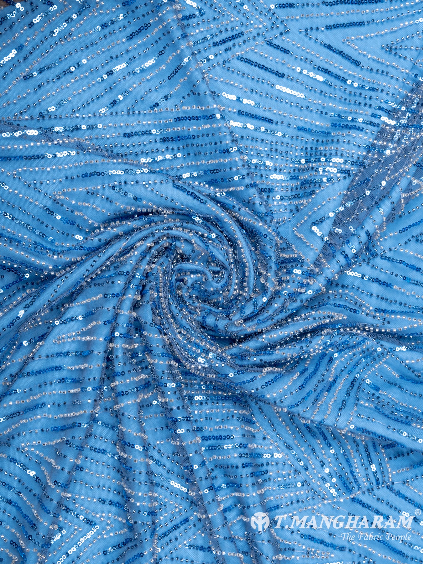Blue Fancy Net Fabric - EB5032 view-1