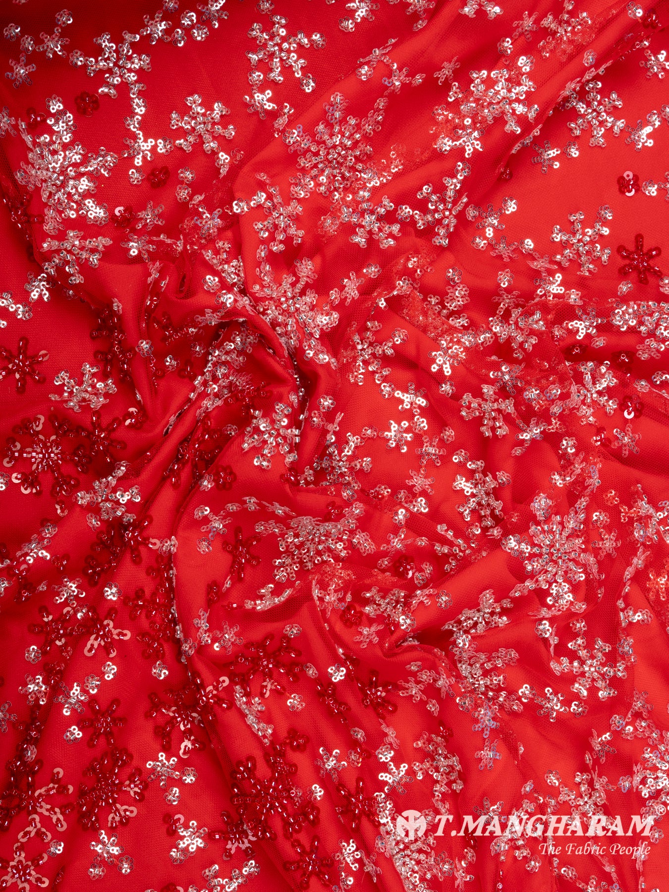 Red Fancy Net Fabric - EC7115 view-4