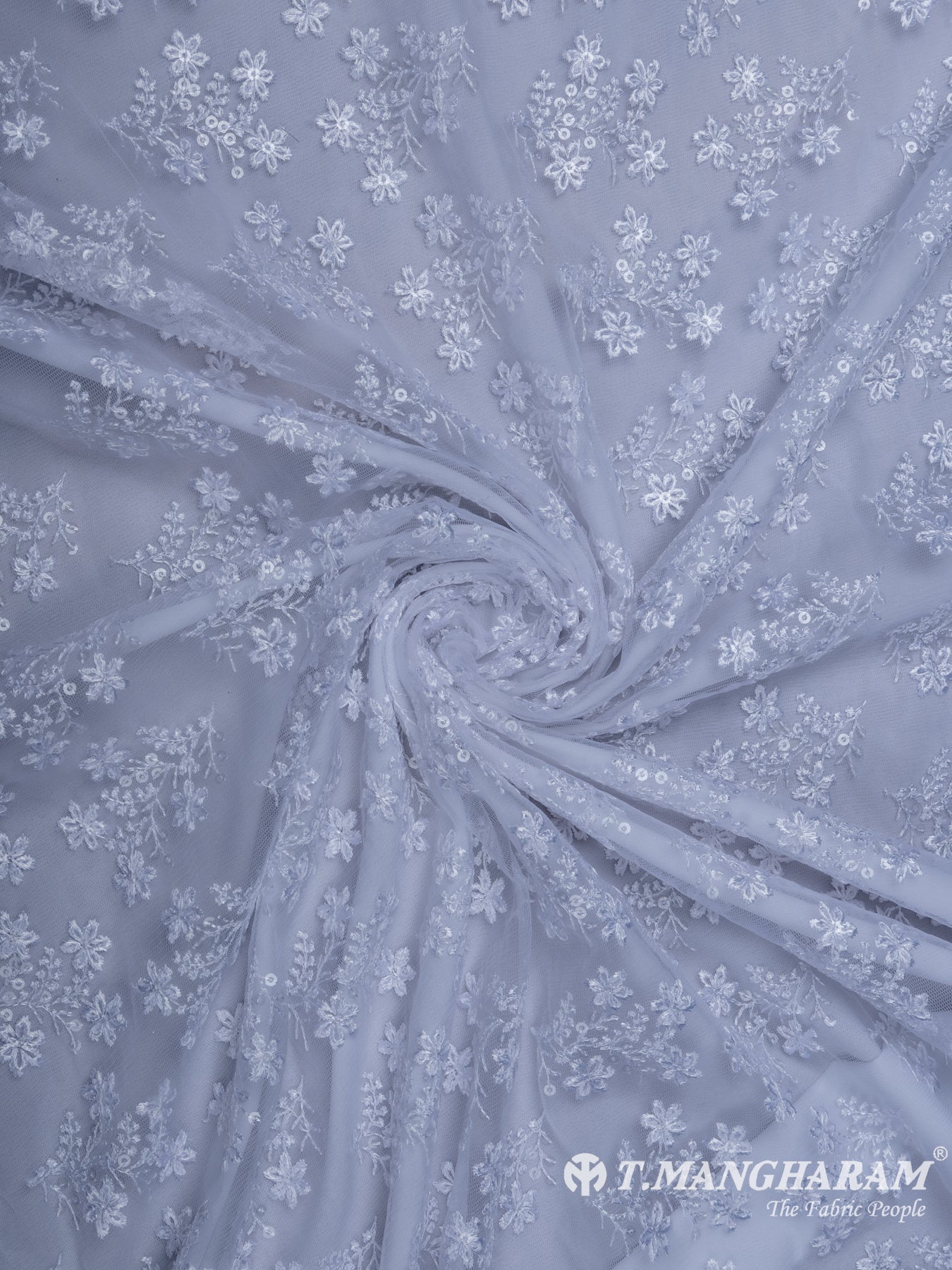 White Fancy Net Fabric - EA2242 view-1