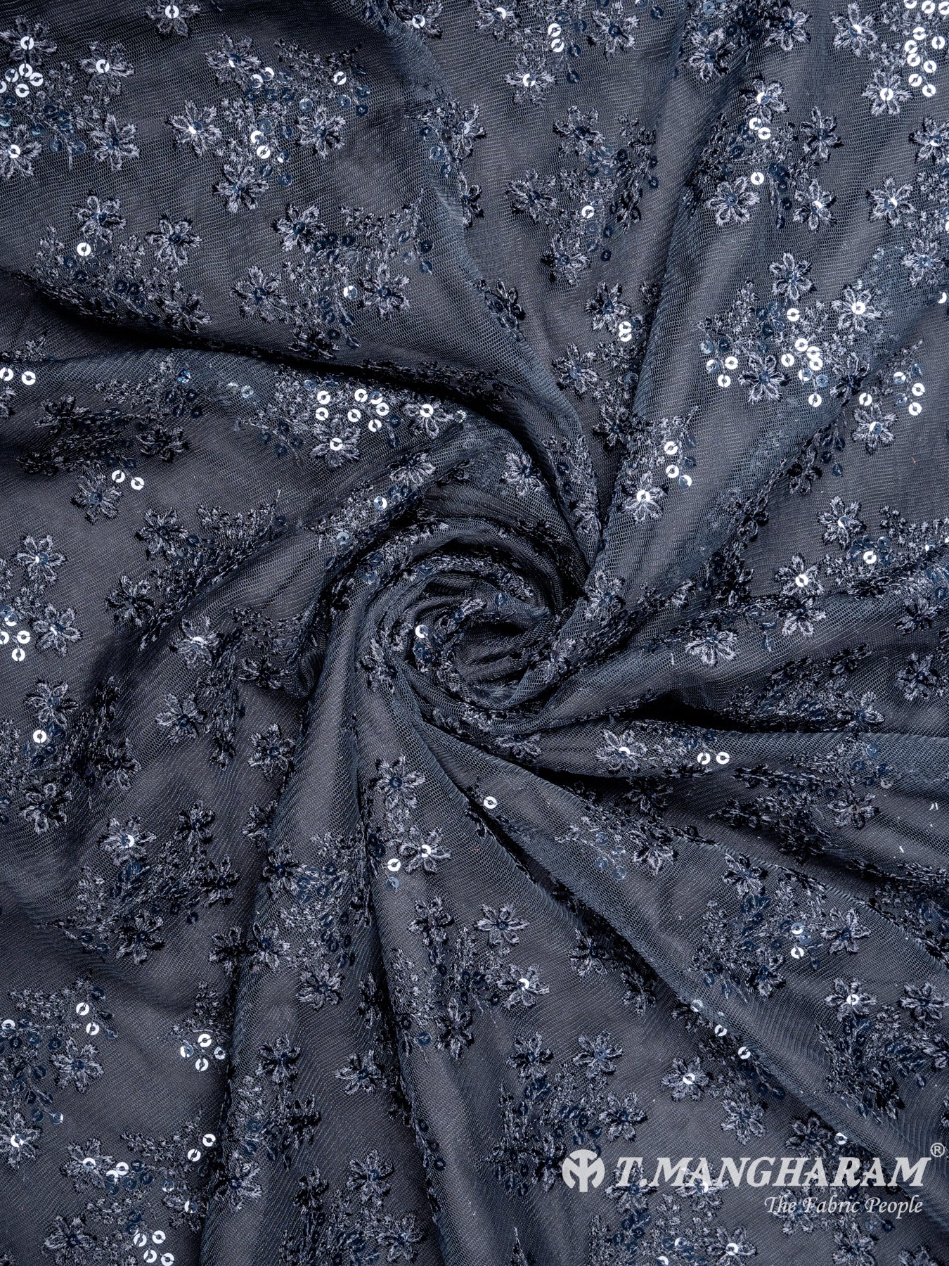 Black Fancy Net Fabric - EA2239 view-1