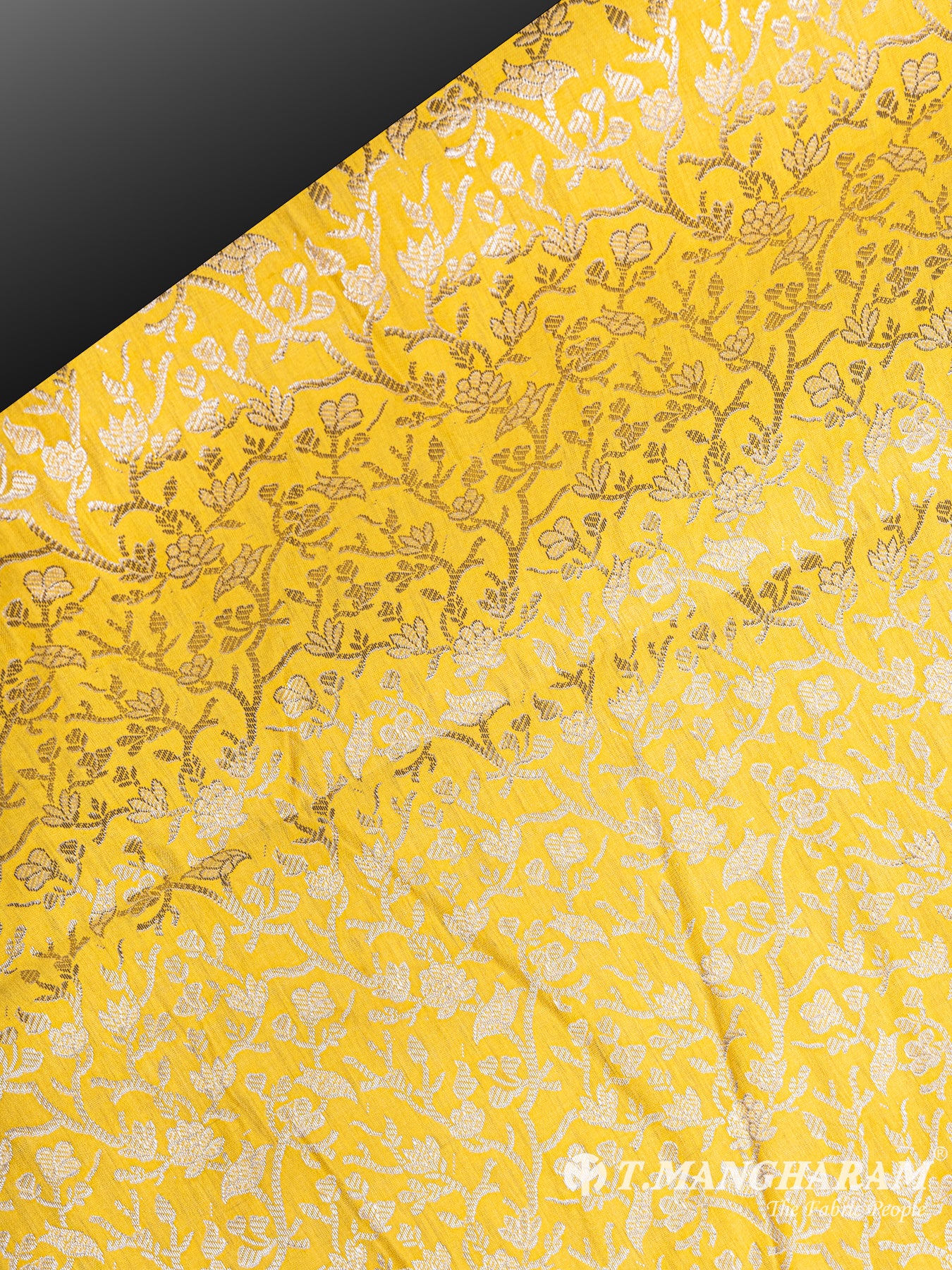 Yellow Semi Banaras Fabric - EC5422 view-2