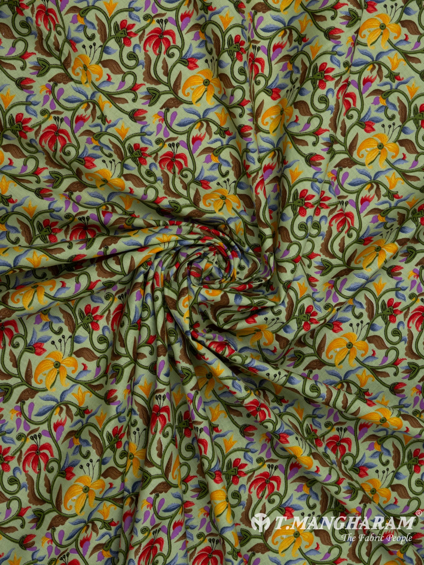 Green Cotton Fabric - EC6798 view-1