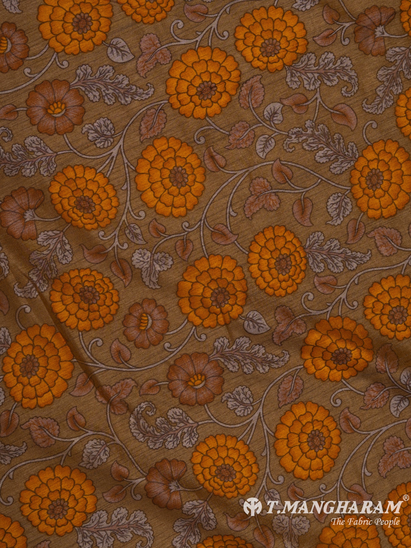 Brown Silk Cotton Fabric - EB5158 view-3
