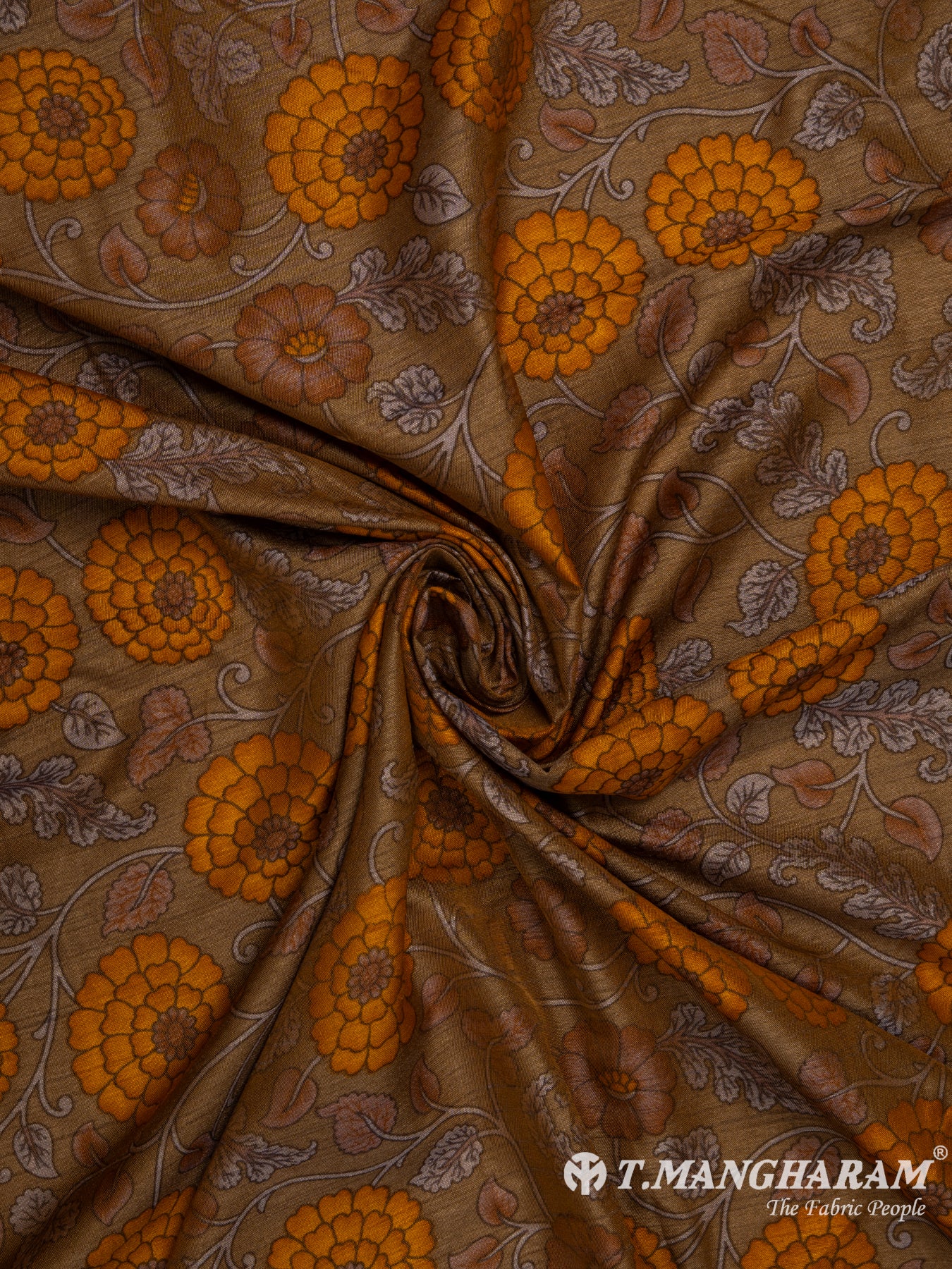 Brown Silk Cotton Fabric - EB5158 view-1
