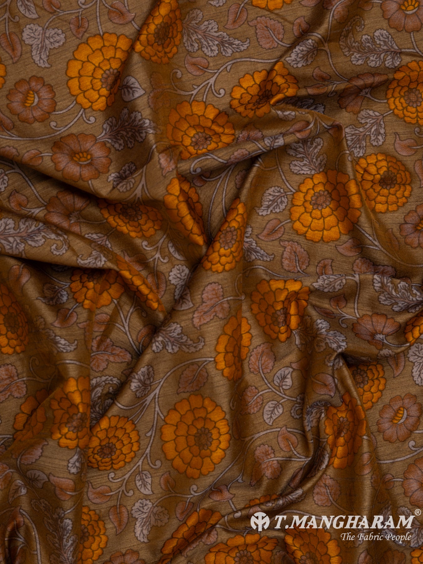 Brown Silk Cotton Fabric - EB5158 view-4