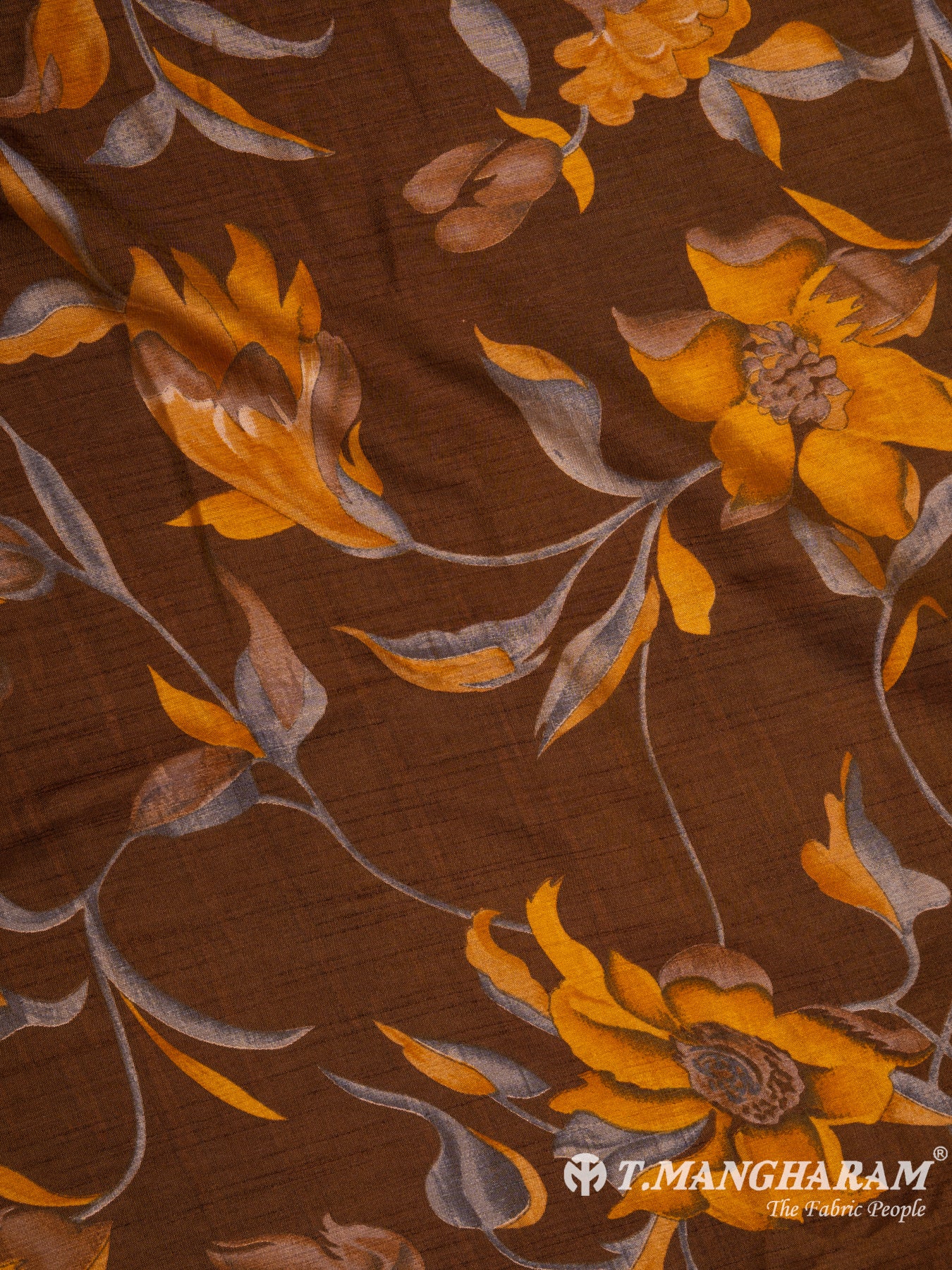 Brown Silk Cotton Fabric - EB5156 view-3