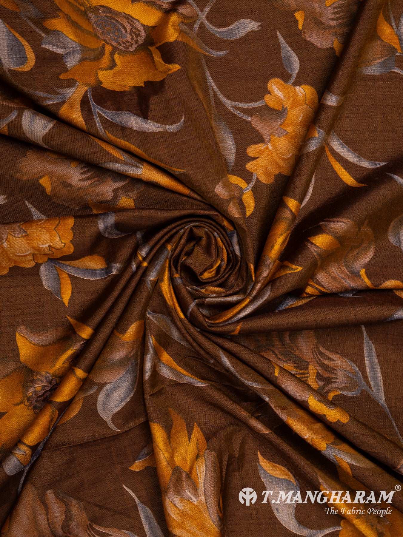 Brown Silk Cotton Fabric - EB5156 view-1
