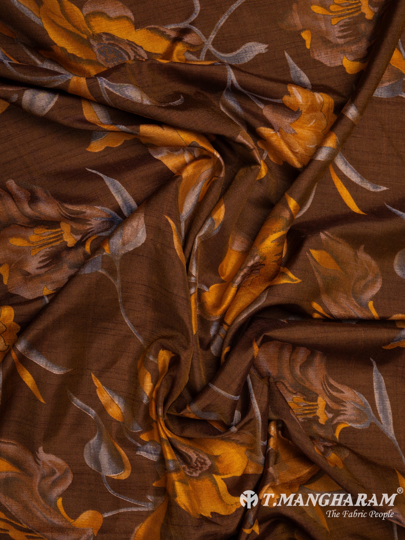 Brown Silk Cotton Fabric - EB5156 view-4
