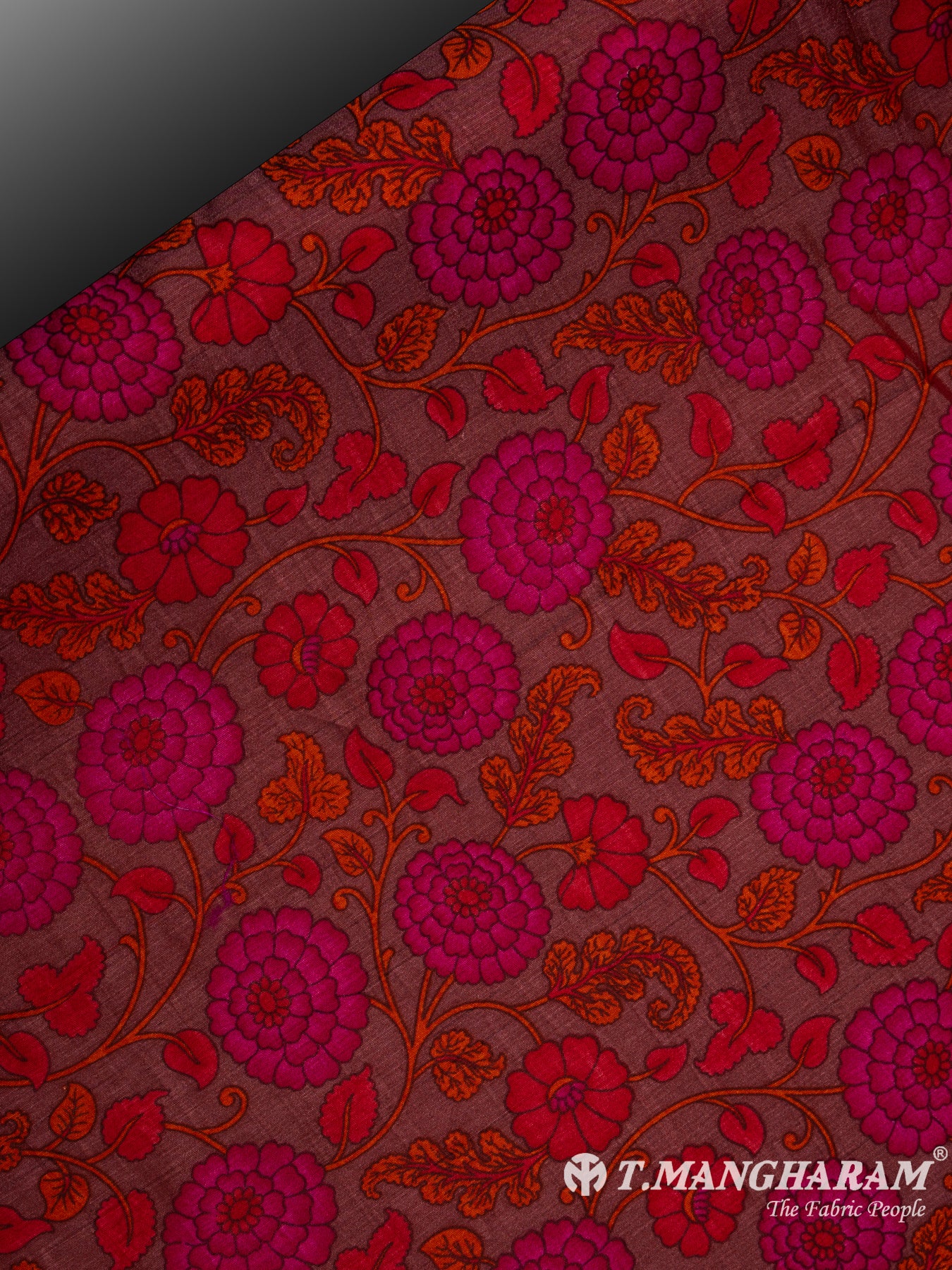 Maroon Silk Cotton Fabric - EB5159 view-2