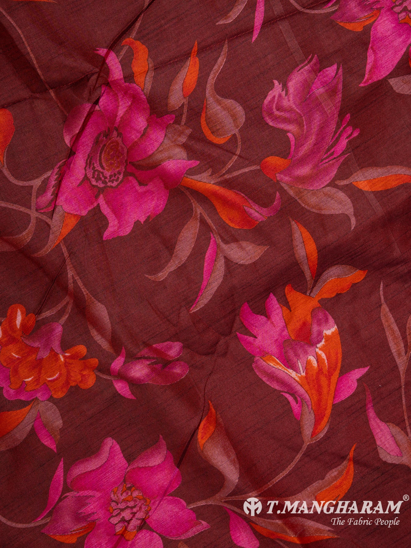 Maroon Silk Cotton Fabric - EB5155 view-3