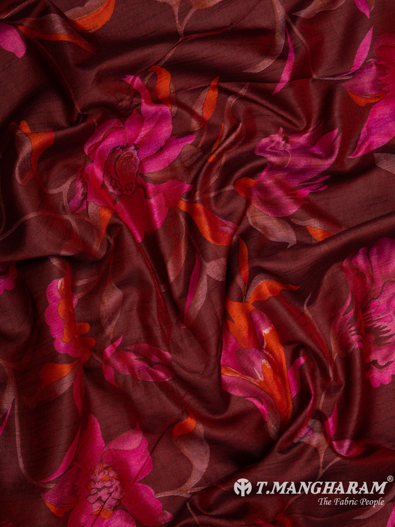 Maroon Silk Cotton Fabric - EB5155 view-4