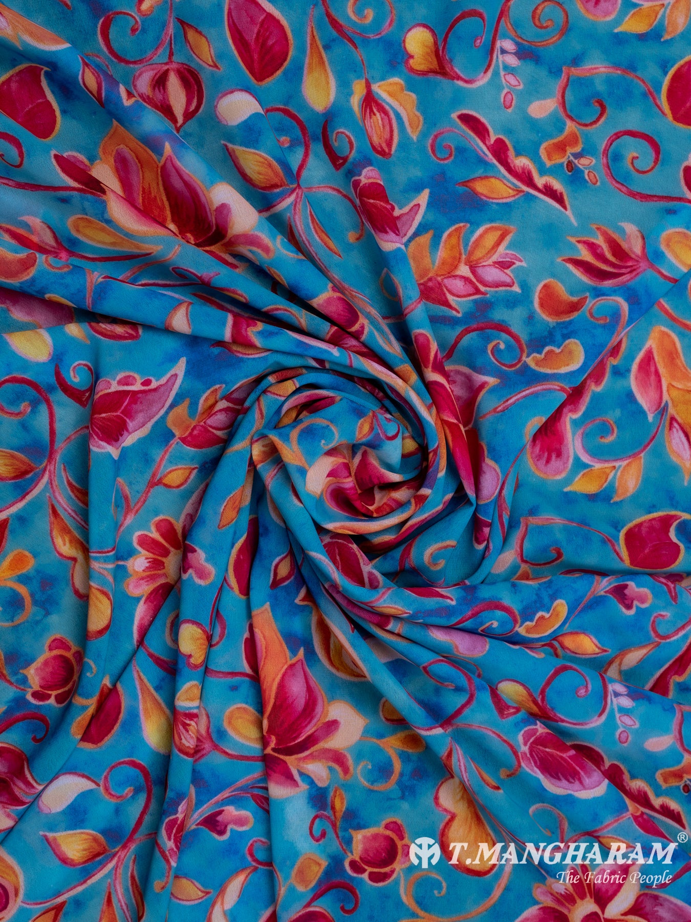 Blue Georgette Fabric - EA2324 view-1