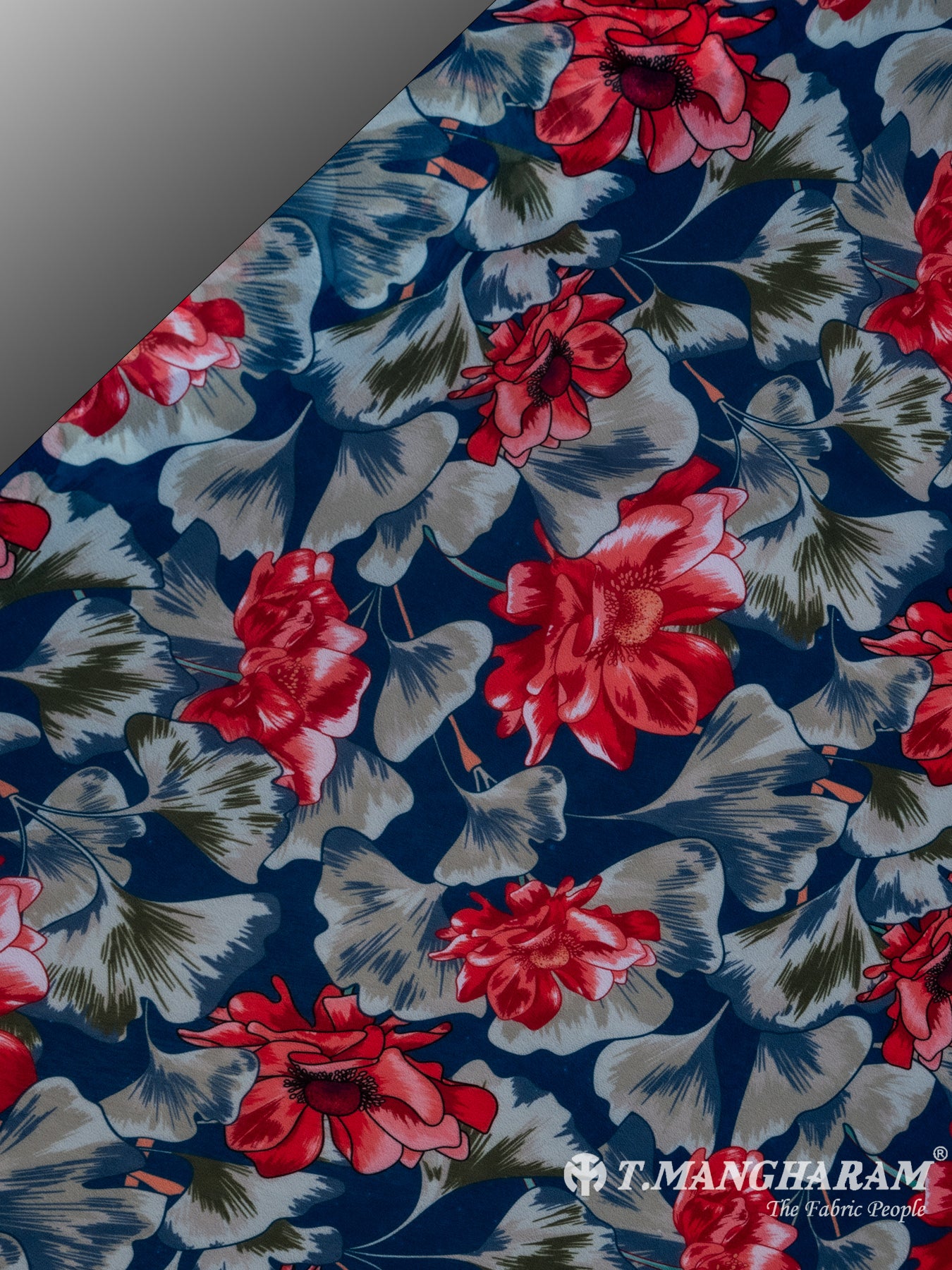 Blue Georgette Fabric - EA2323 view-2