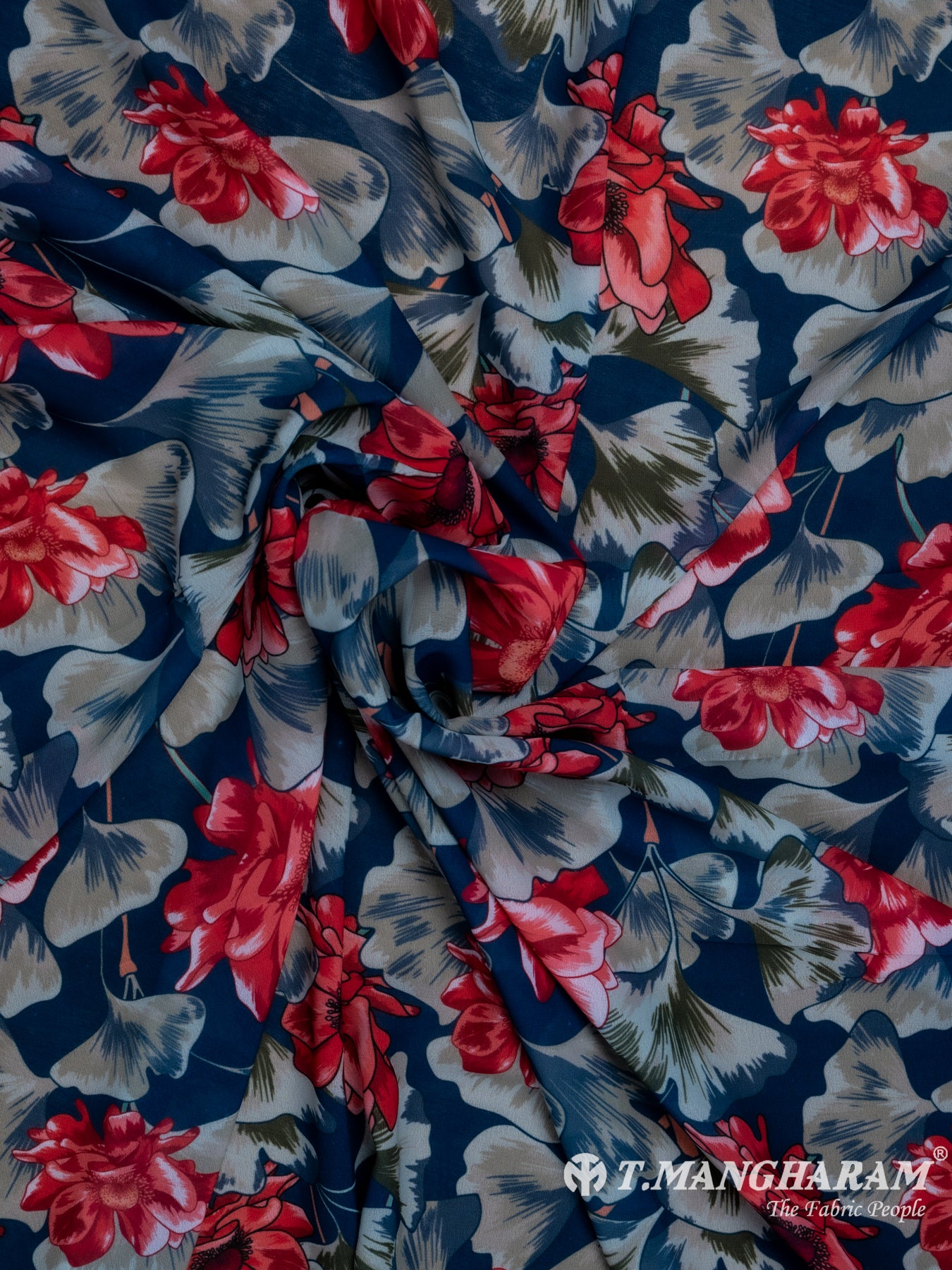 Blue Georgette Fabric - EA2323 view-1