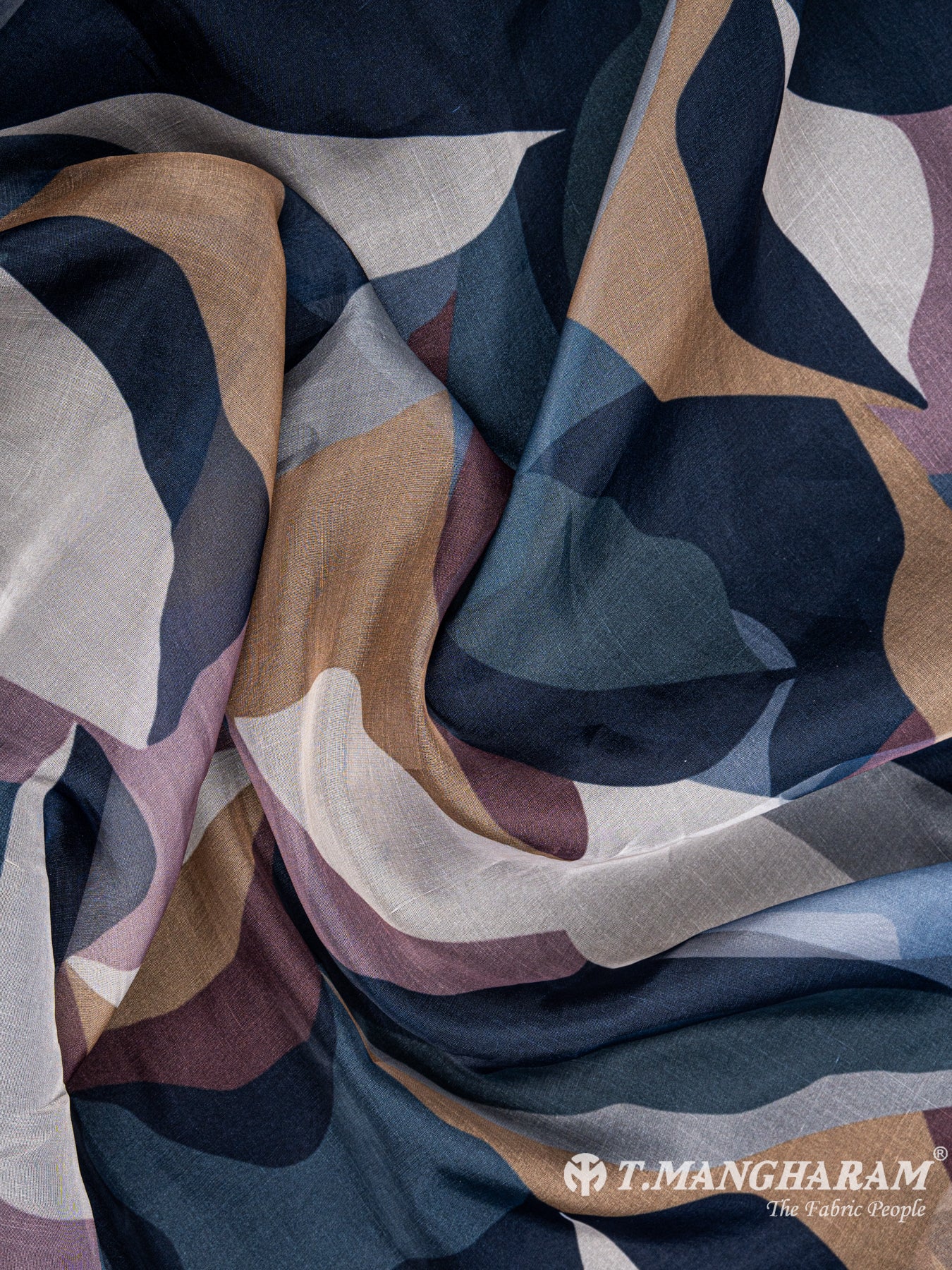 Navy Blue Georgette Fabric - EC5519 view-4