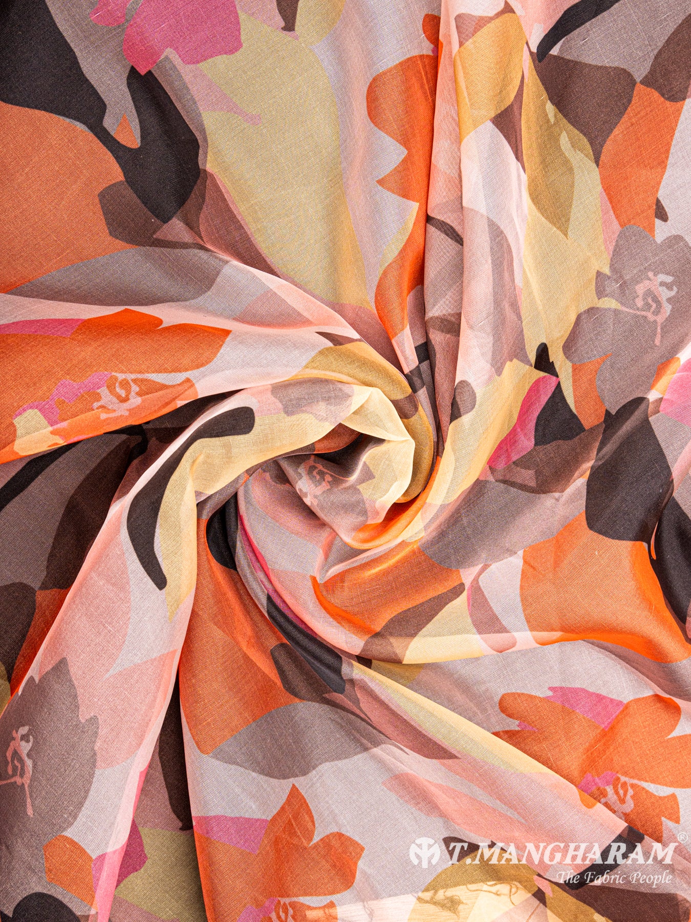 Peach Georgette Fabric - EC5514 view-1
