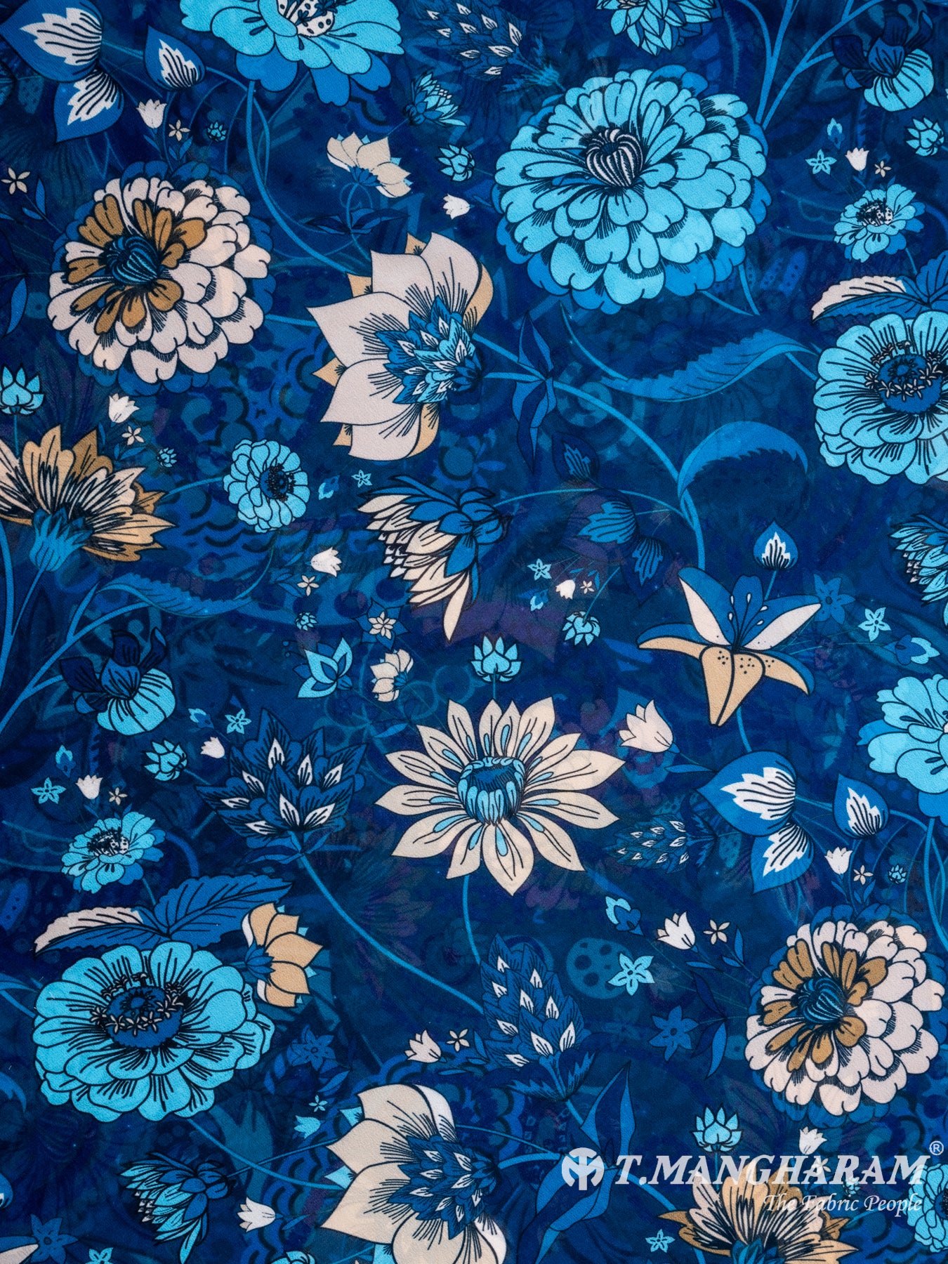 Blue Georgette Fabric - EA2330 view-3