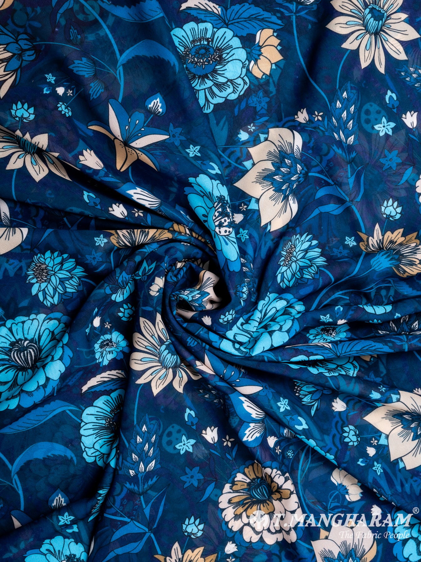 Blue Georgette Fabric - EA2330 view-1